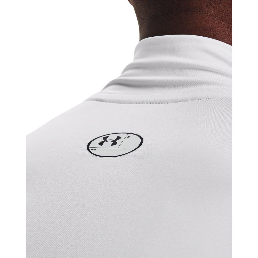 Under Armour Men's HeatGear Mock Neck Long Sleeve Compression Shirt - WHITE/BLACK Thumbnail View 3