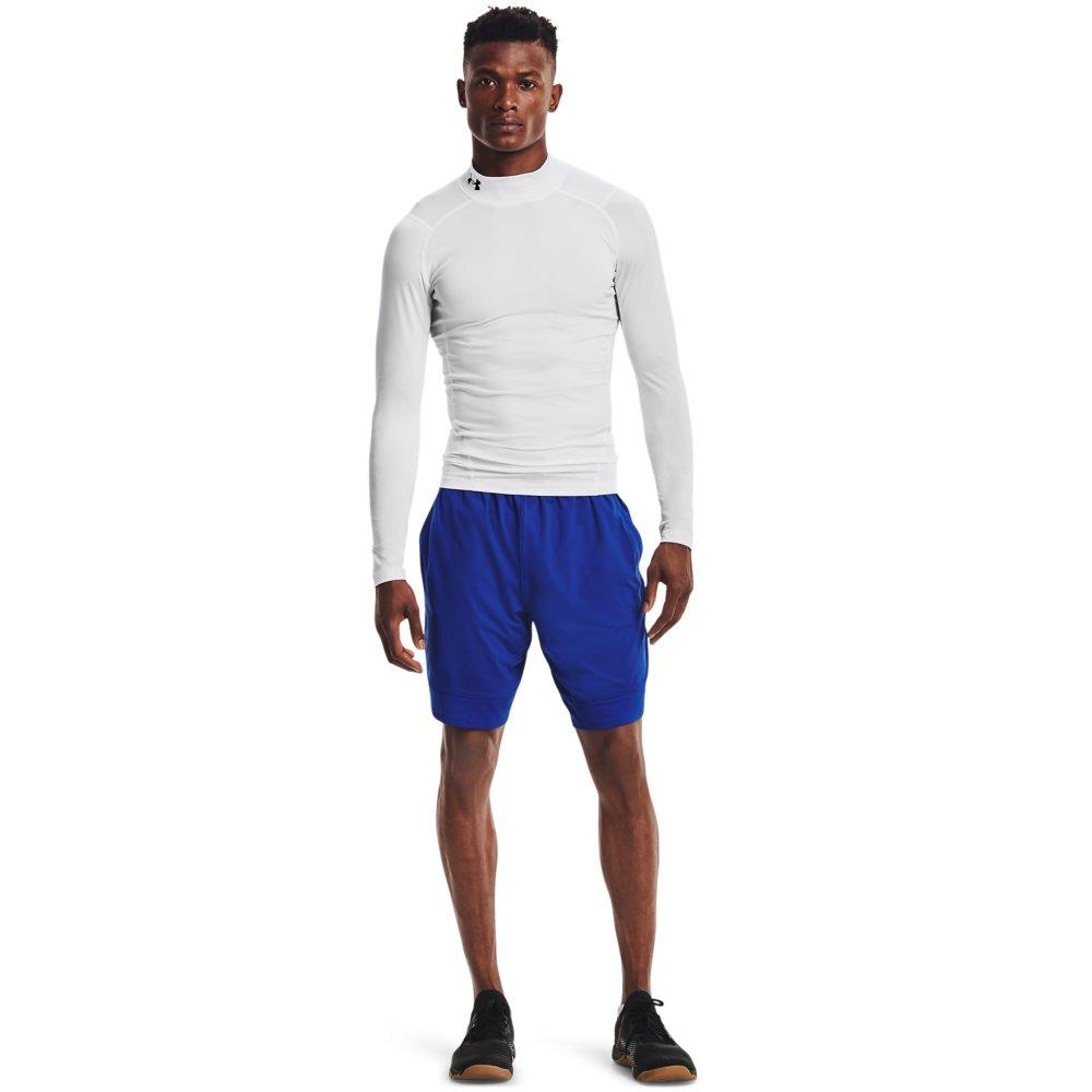 Under Armour Men's HeatGear Mock Neck Long Sleeve Compression Shirt - WHITE/BLACK Thumbnail View 4