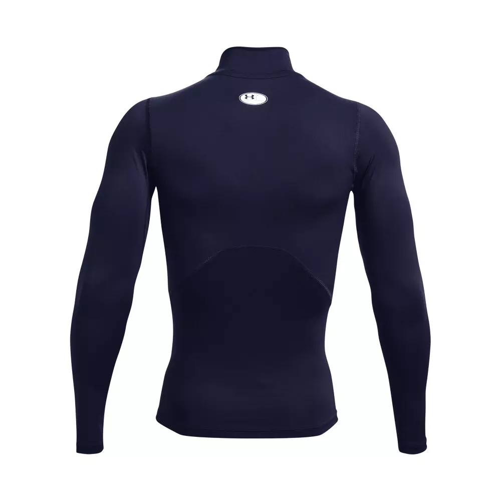 Under Armour Men's HeatGear Mock Neck Long Sleeve Compression Shirt - NAVY/WHITE