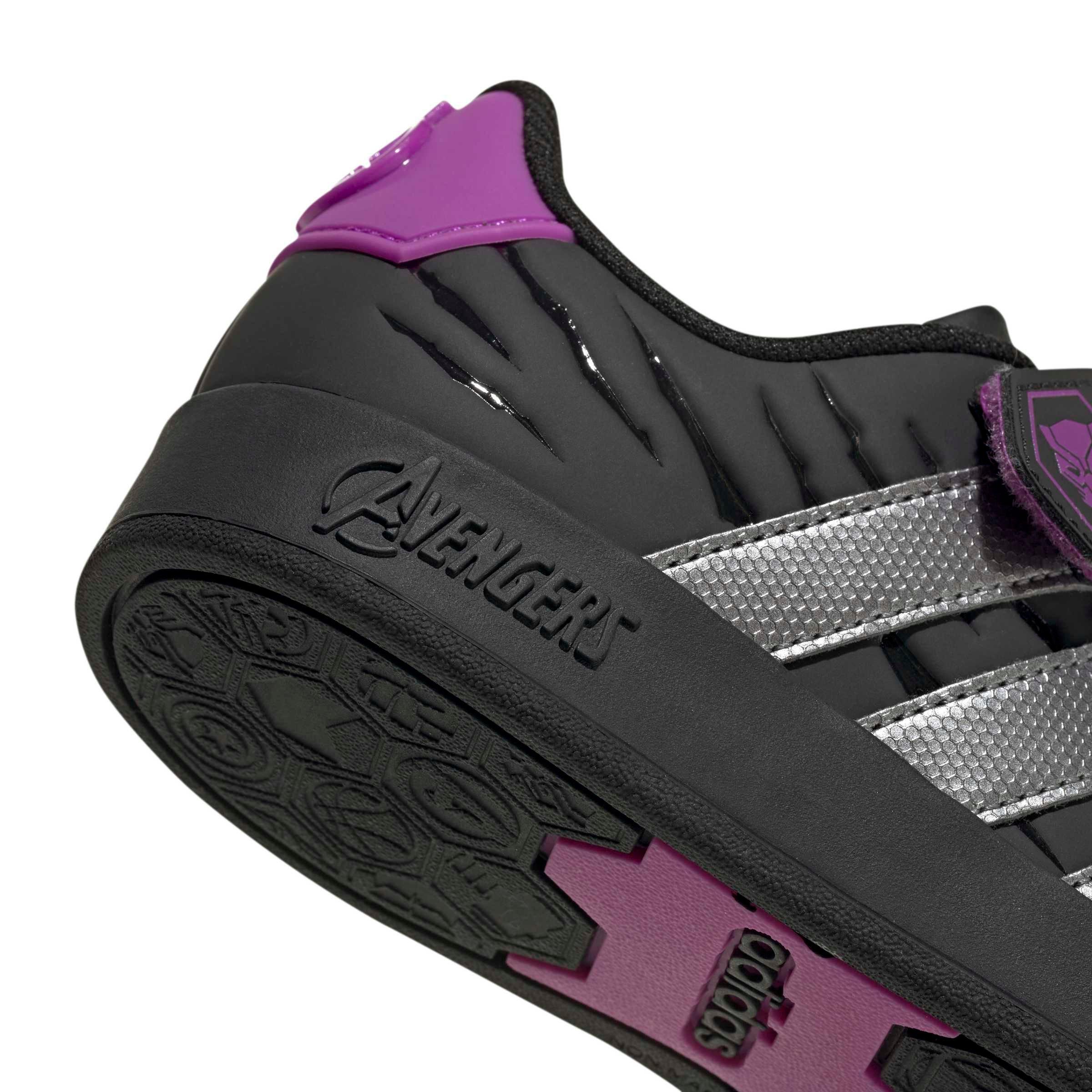 adidas Marvel Avengers Grand Court "Core Black/Iron Metallic/Purple Burst" Preschool Boys' Shoe - BLACK/IRON/PURPLE