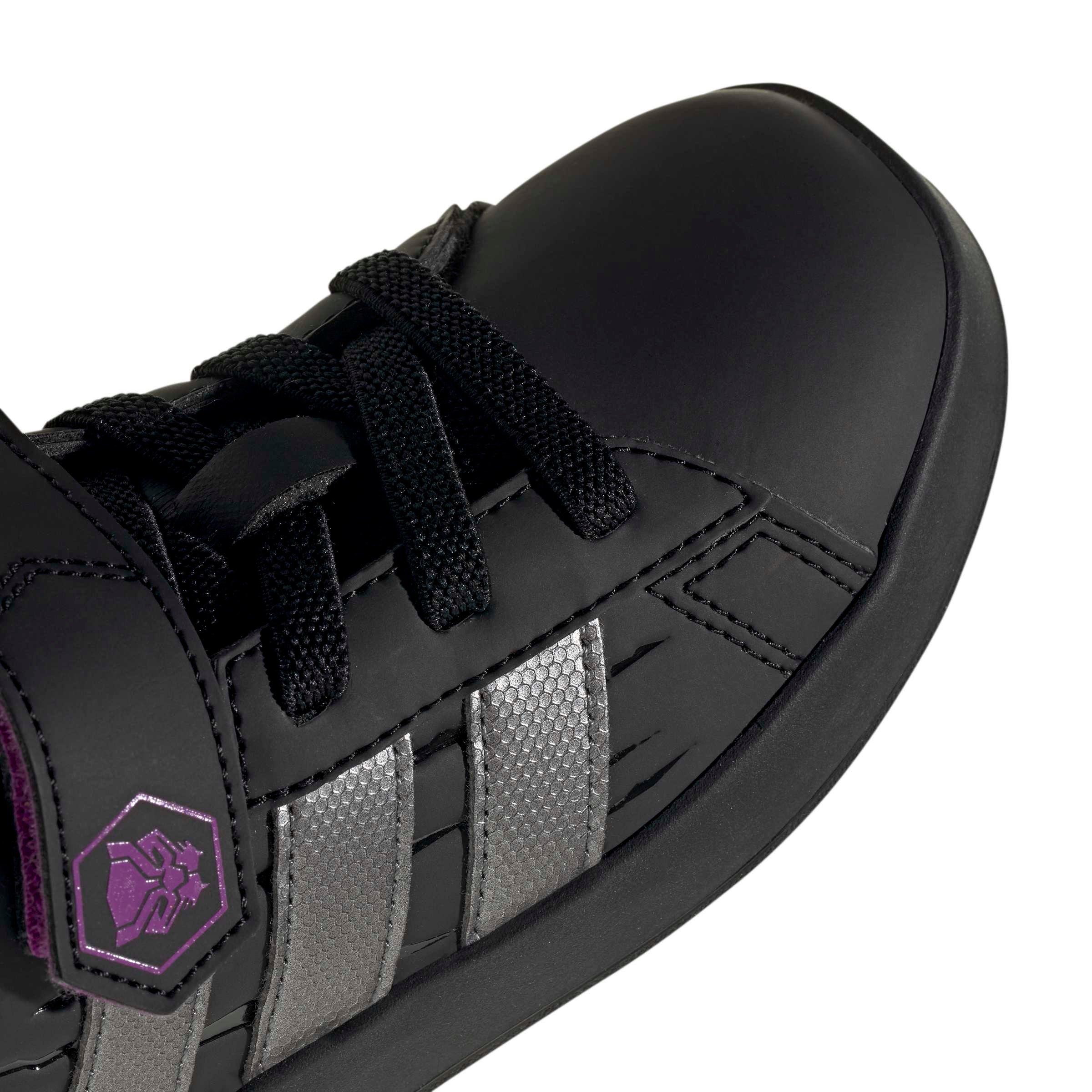 adidas Marvel Avengers Grand Court "Core Black/Iron Metallic/Purple Burst" Preschool Boys' Shoe - BLACK/IRON/PURPLE