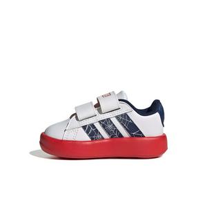 adidas Marvel Spider-Man Grand Court "Ftwr White/Dark Blue/Pure Ruby" Infant Boys' Shoe - WHITE/DK BLUE/RUBY