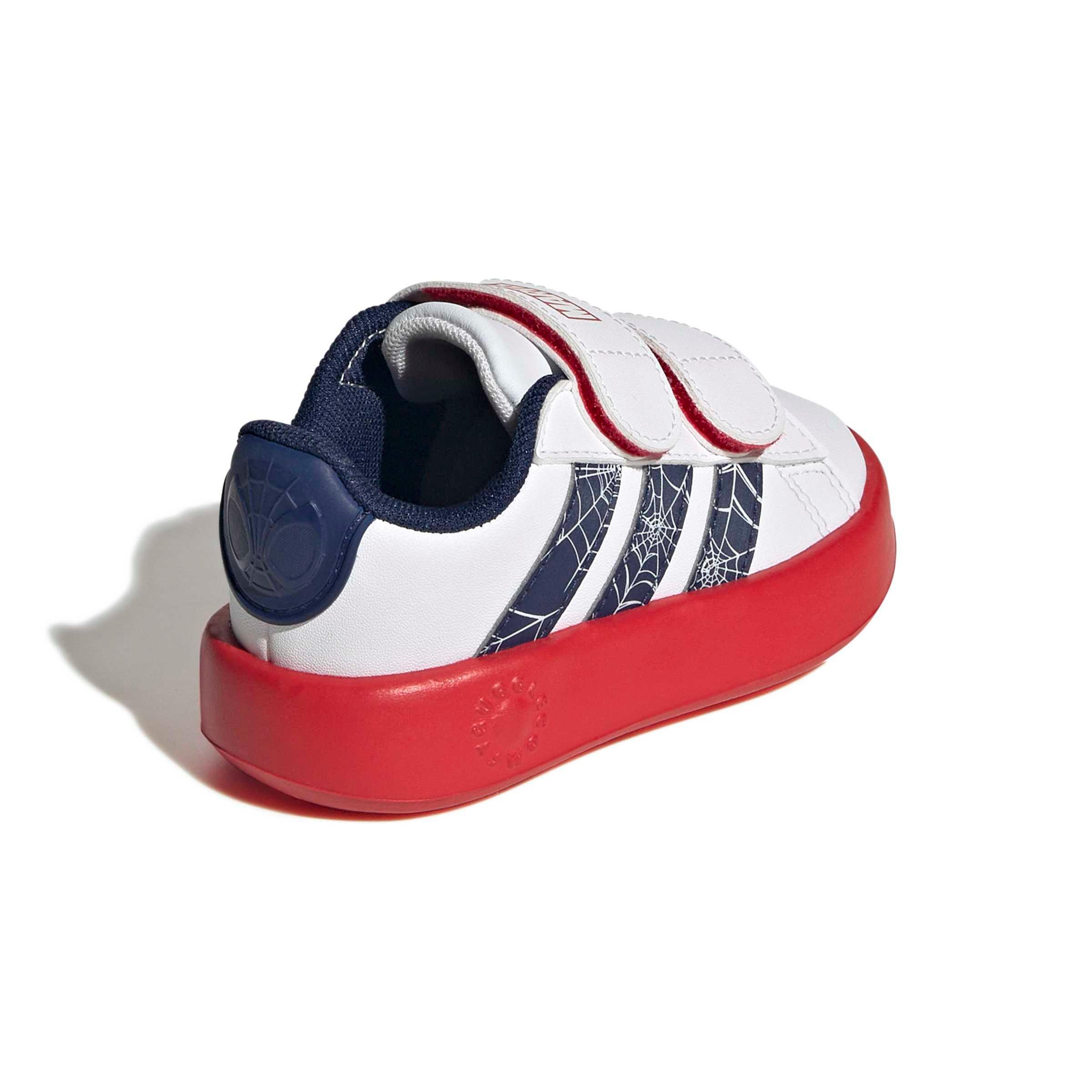 adidas Marvel Spider-Man Grand Court "Ftwr White/Dark Blue/Pure Ruby" Infant Boys' Shoe - WHITE/DK BLUE/RUBY