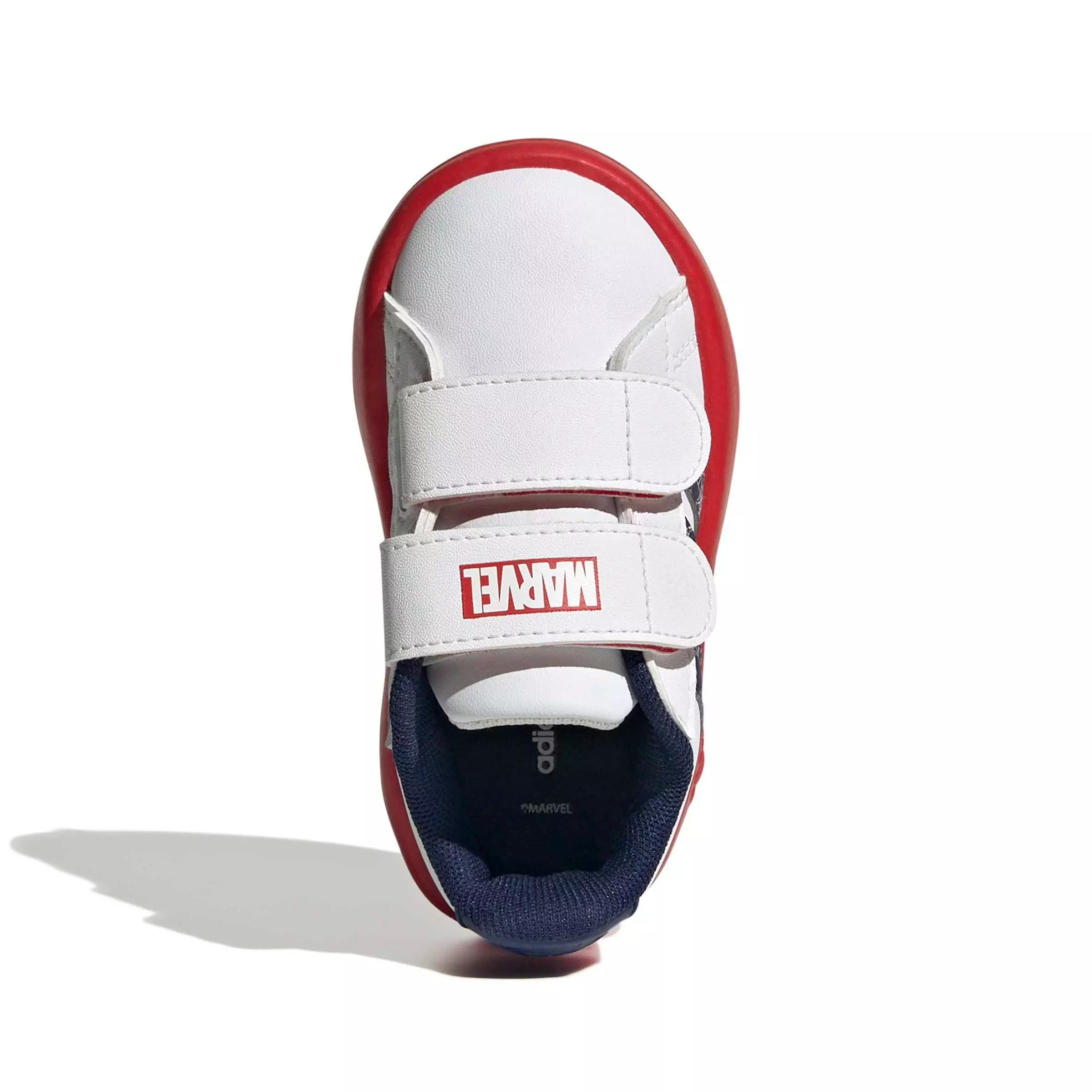adidas Marvel Spider-Man Grand Court "Ftwr White/Dark Blue/Pure Ruby" Infant Boys' Shoe - WHITE/DK BLUE/RUBY