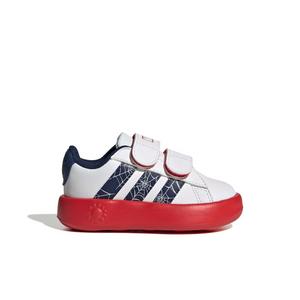 adidas Marvel Spider-Man Grand Court "Ftwr White/Dark Blue/Pure Ruby" Infant Boys' Shoe - WHITE/DK BLUE/RUBY