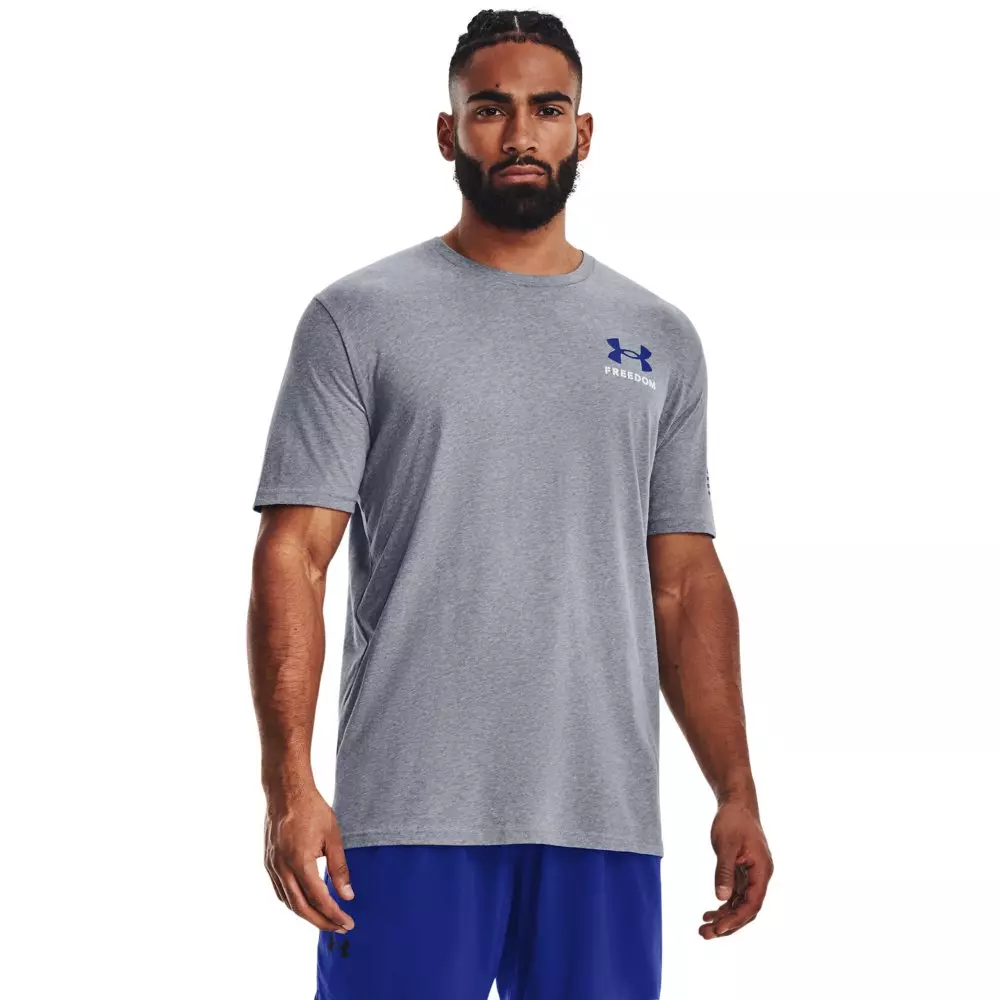 Under Armour Men's Freedom Banner T-Shirt - GREY/ROYAL