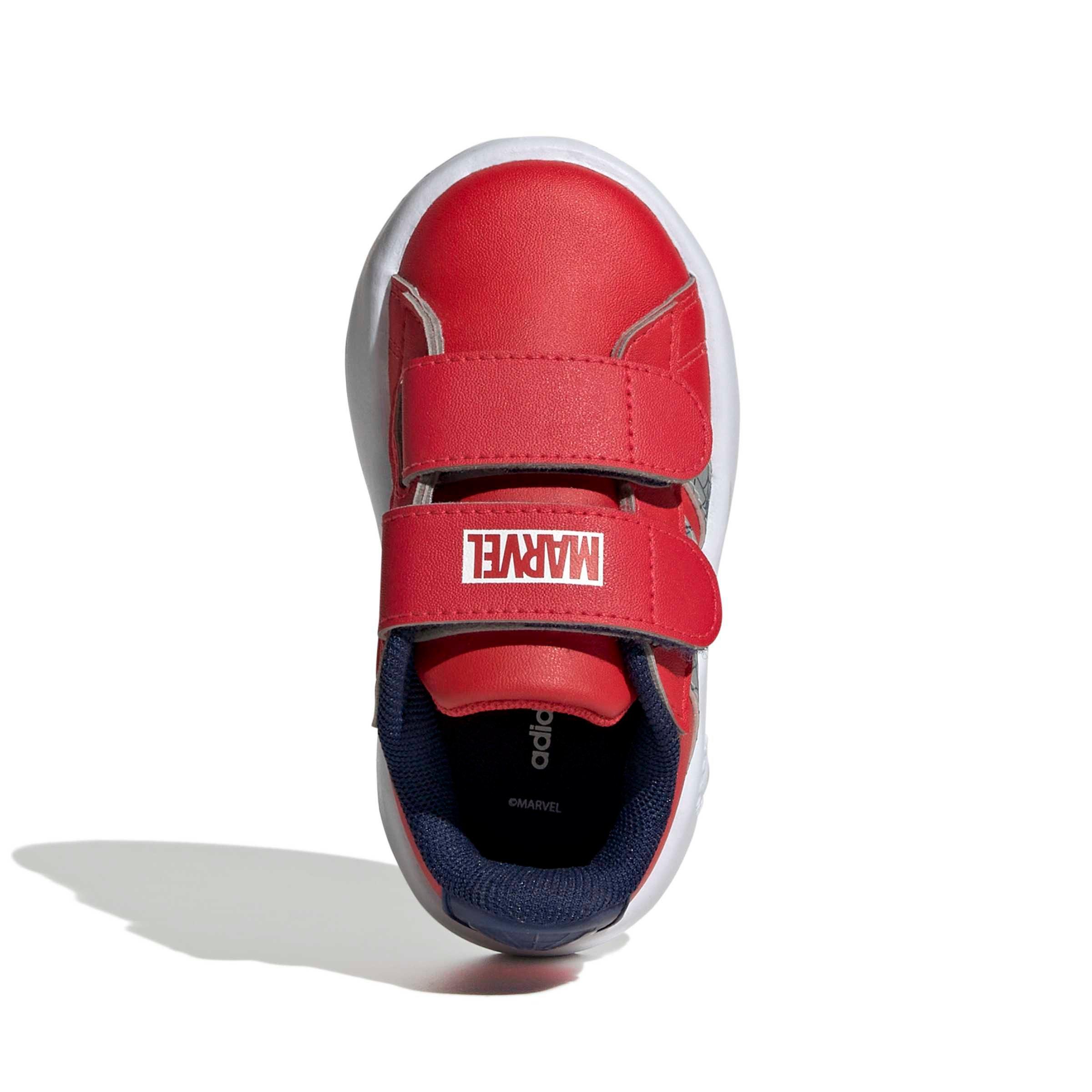 adidas Marvel Spider-Man Grand Court "Pure Ruby/Silver Metallic/Dark Blue" Infant Boys' Shoe - RUBY/SILVER/DK BLUE