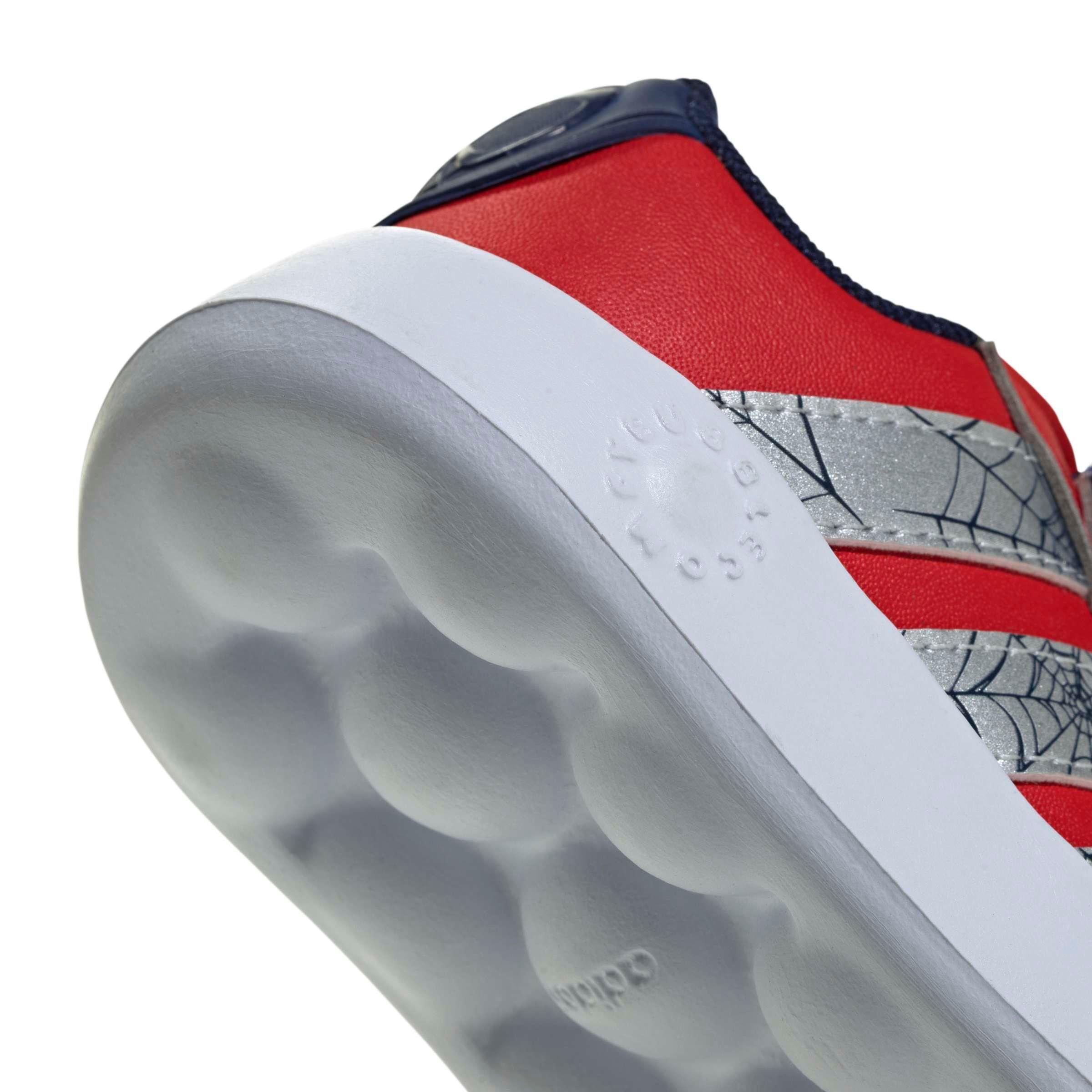 adidas Marvel Spider-Man Grand Court "Pure Ruby/Silver Metallic/Dark Blue" Infant Boys' Shoe - RUBY/SILVER/DK BLUE