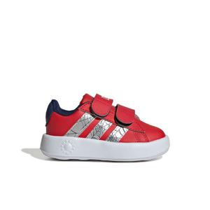 adidas Marvel Spider-Man Grand Court "Pure Ruby/Silver Metallic/Dark Blue" Infant Boys' Shoe - RUBY/SILVER/DK BLUE