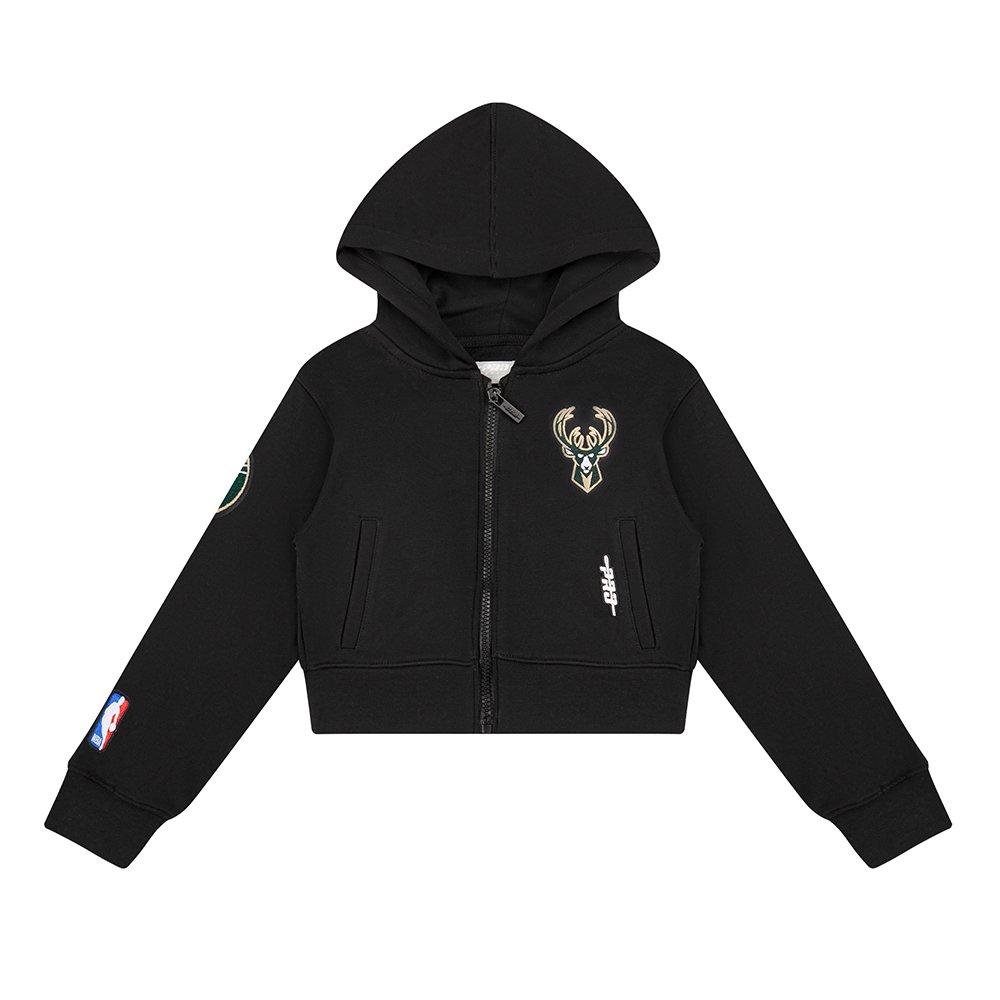 Pro Standard Little Girls'​ NBA Milwaukee Bucks Classic Logo Jacket - Black​ - BLACK Thumbnail View 1