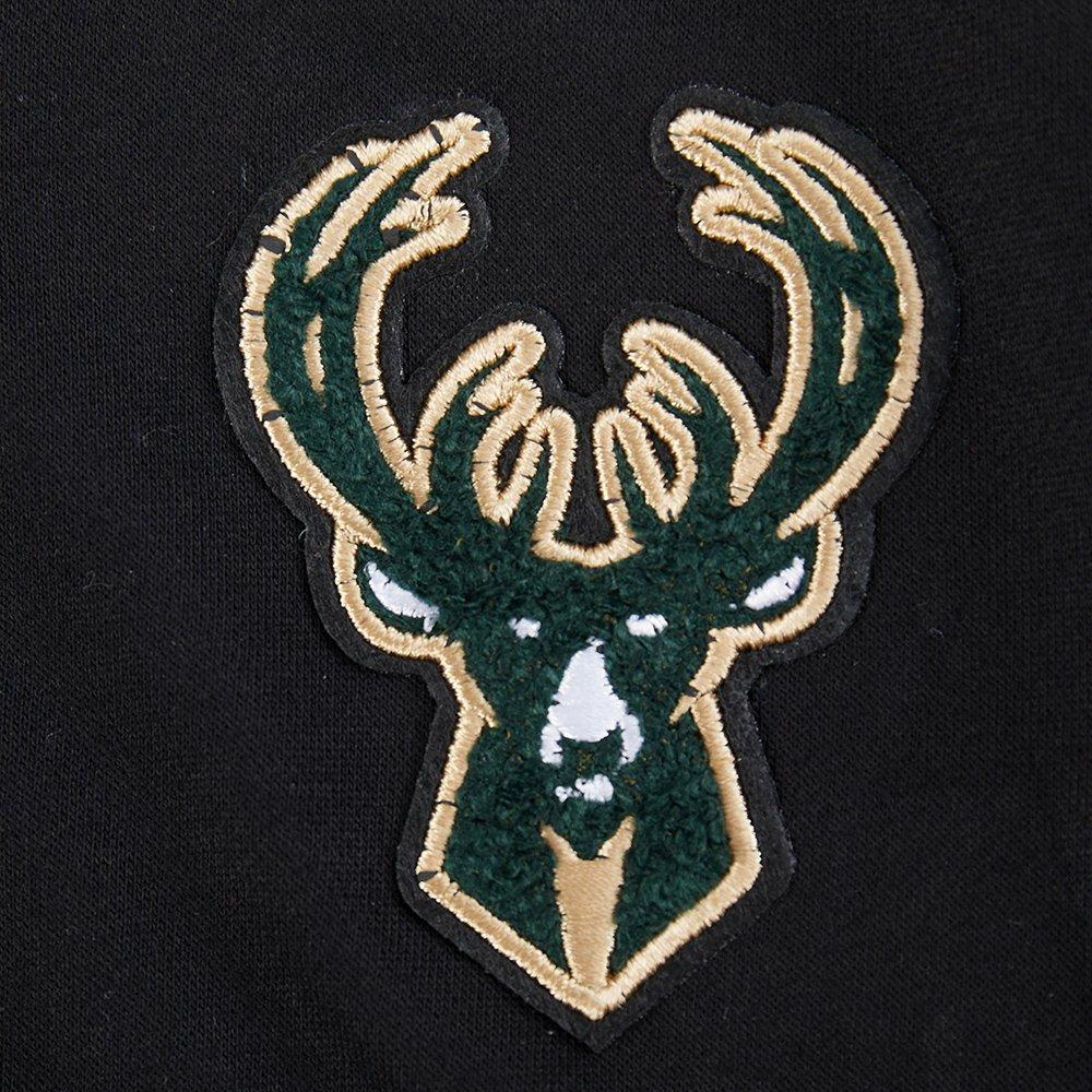 Pro Standard Little Girls'​ NBA Milwaukee Bucks Classic Logo Jacket - Black​ - BLACK Thumbnail View 3