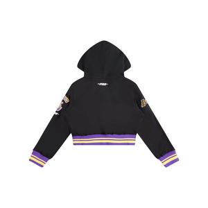 Pro Standard Little Girls' NBA LA Lakers Retro Classics Rib Fleece PO Hoodie -Black/Purple