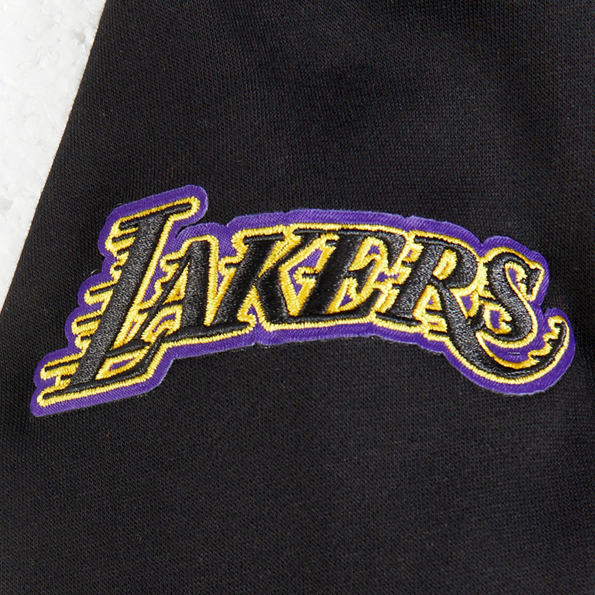 Pro Standard Little Girls' NBA LA Lakers Retro Classics Rib Fleece PO Hoodie -Black/Purple - BLACK/PURPLE Thumbnail View 3