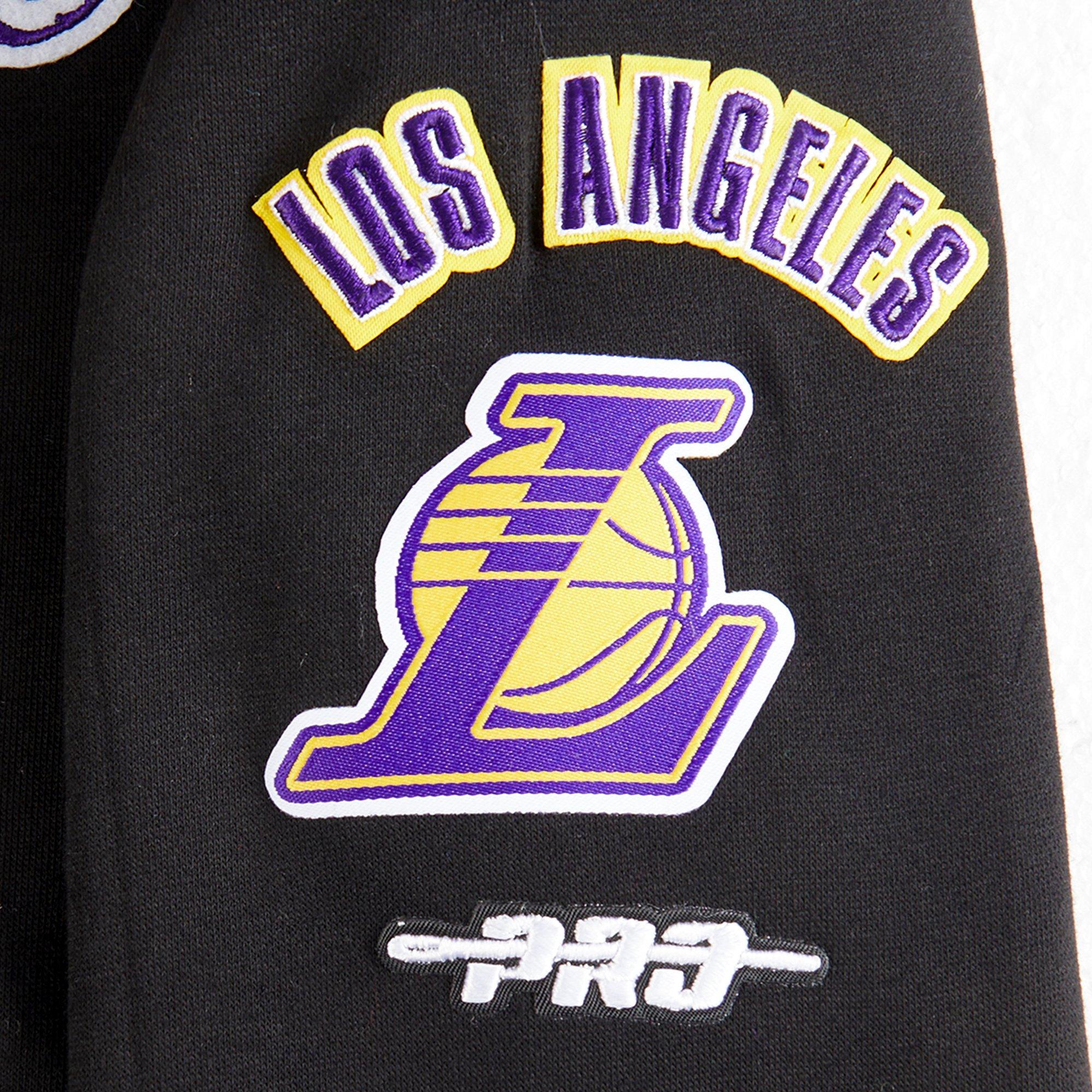 Pro Standard Little Girls' NBA Los Angeles Lakers Retro Rib Fleece PullOver Hoodie - Black/Purple - BLACK/PURPLE Thumbnail View 4