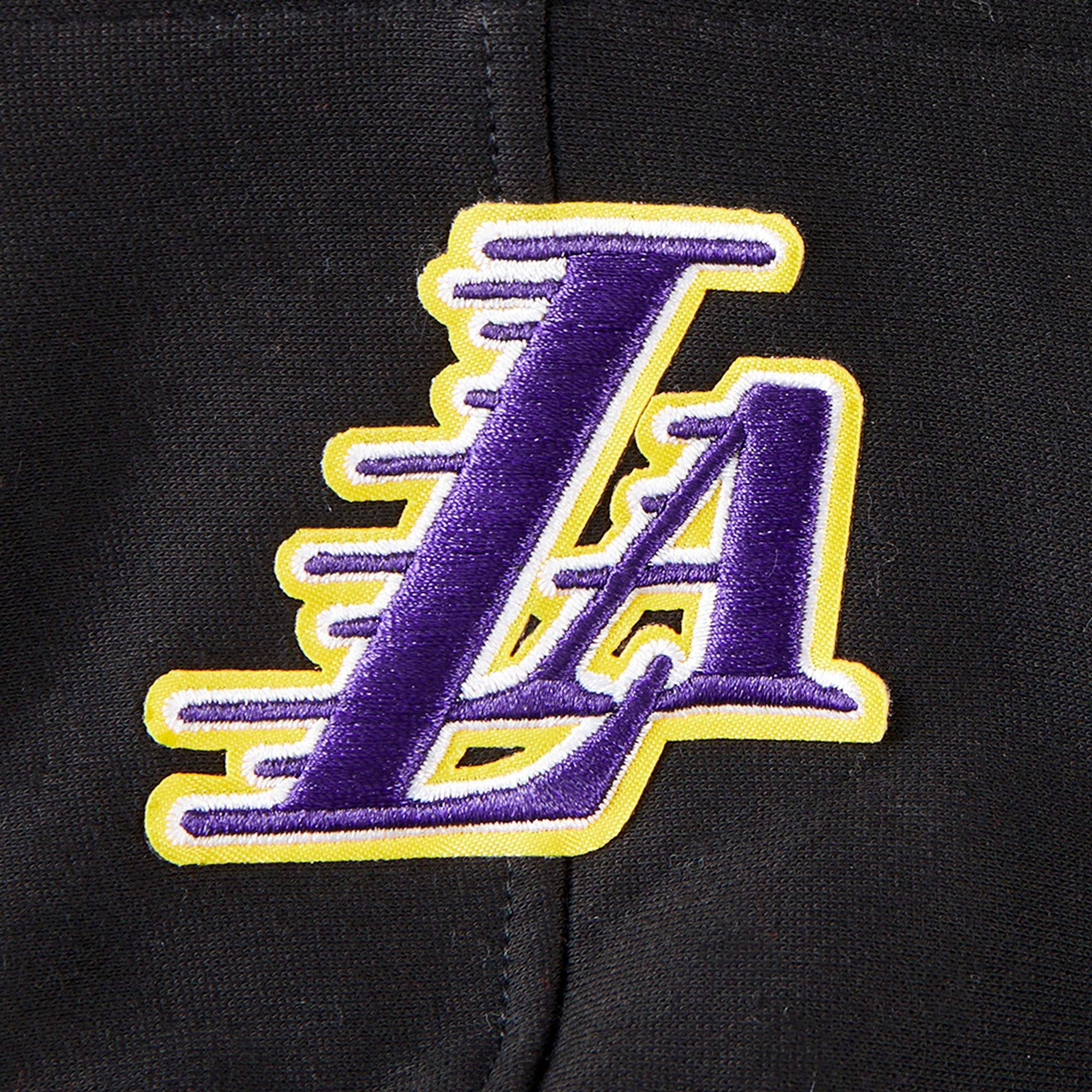 Pro Standard Little Girls' NBA LA Lakers Retro Classics Rib Fleece PO Hoodie -Black/Purple - BLACK/PURPLE Thumbnail View 5