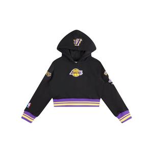 Pro Standard Little Girls' NBA LA Lakers Retro Classics Rib Fleece PO Hoodie -Black/Purple