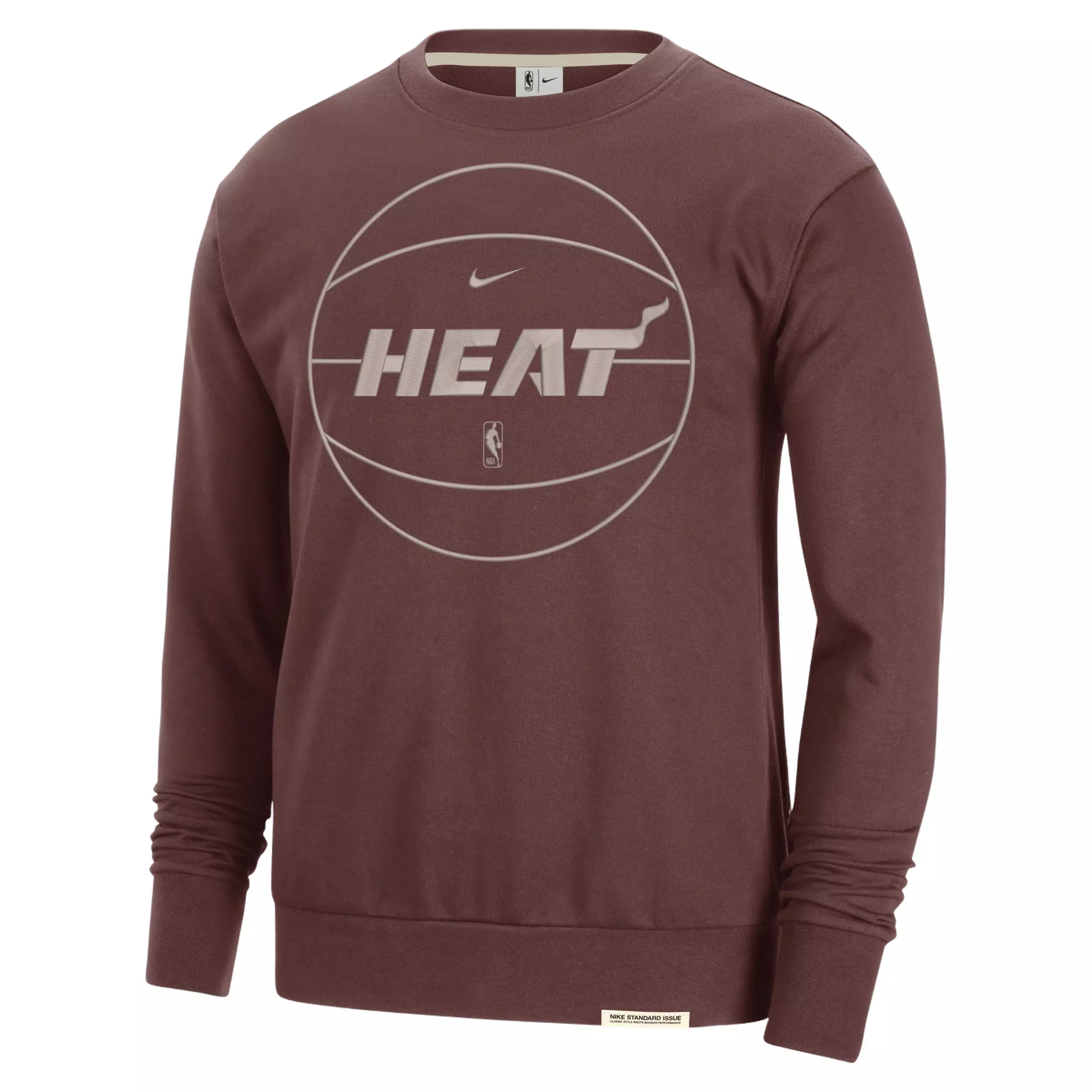 Nike Men's Miami Heat Standard Issue Dri-FIT NBA Sweatshirt -Maroon - MAROON