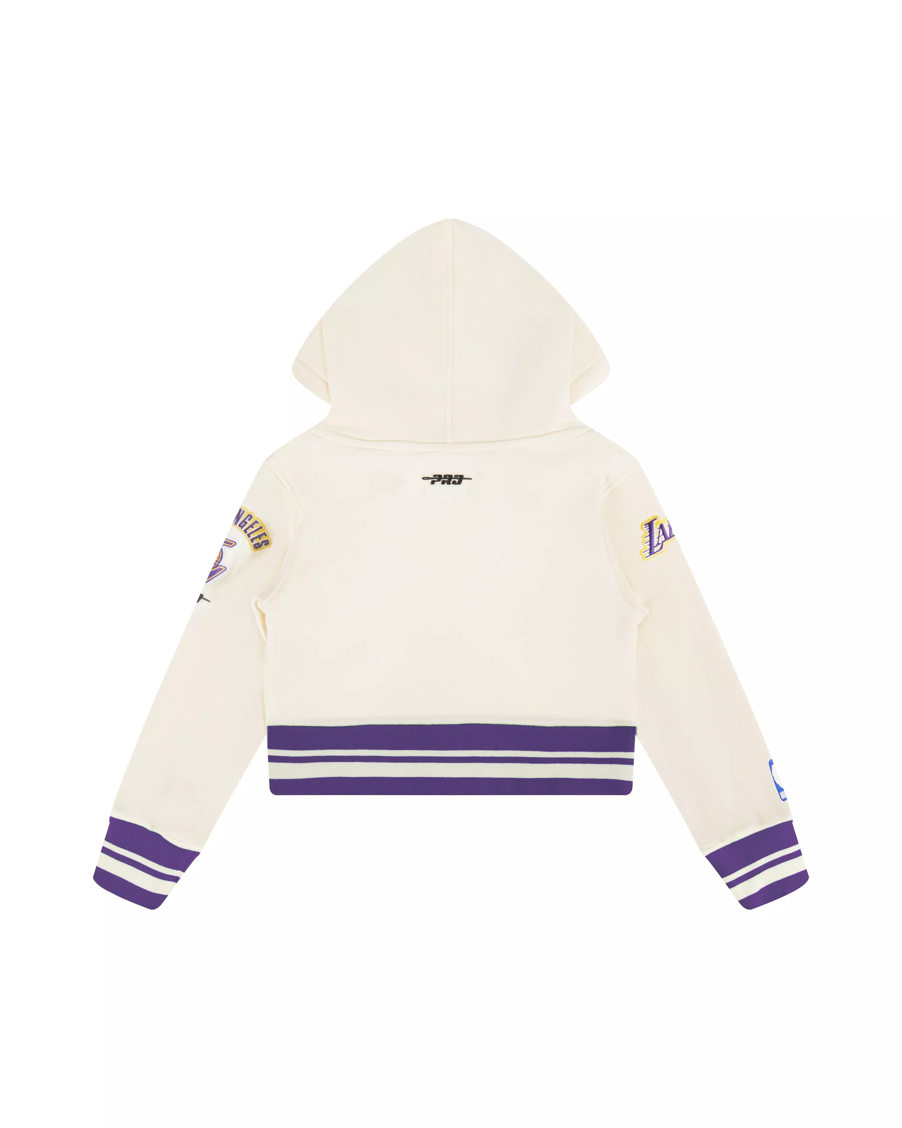 Pro Standard Little Girls' NBA LA Lakers Retro Classics Rib Fleece PO Hoodie -White/Purple - WHITE/PURPLE
