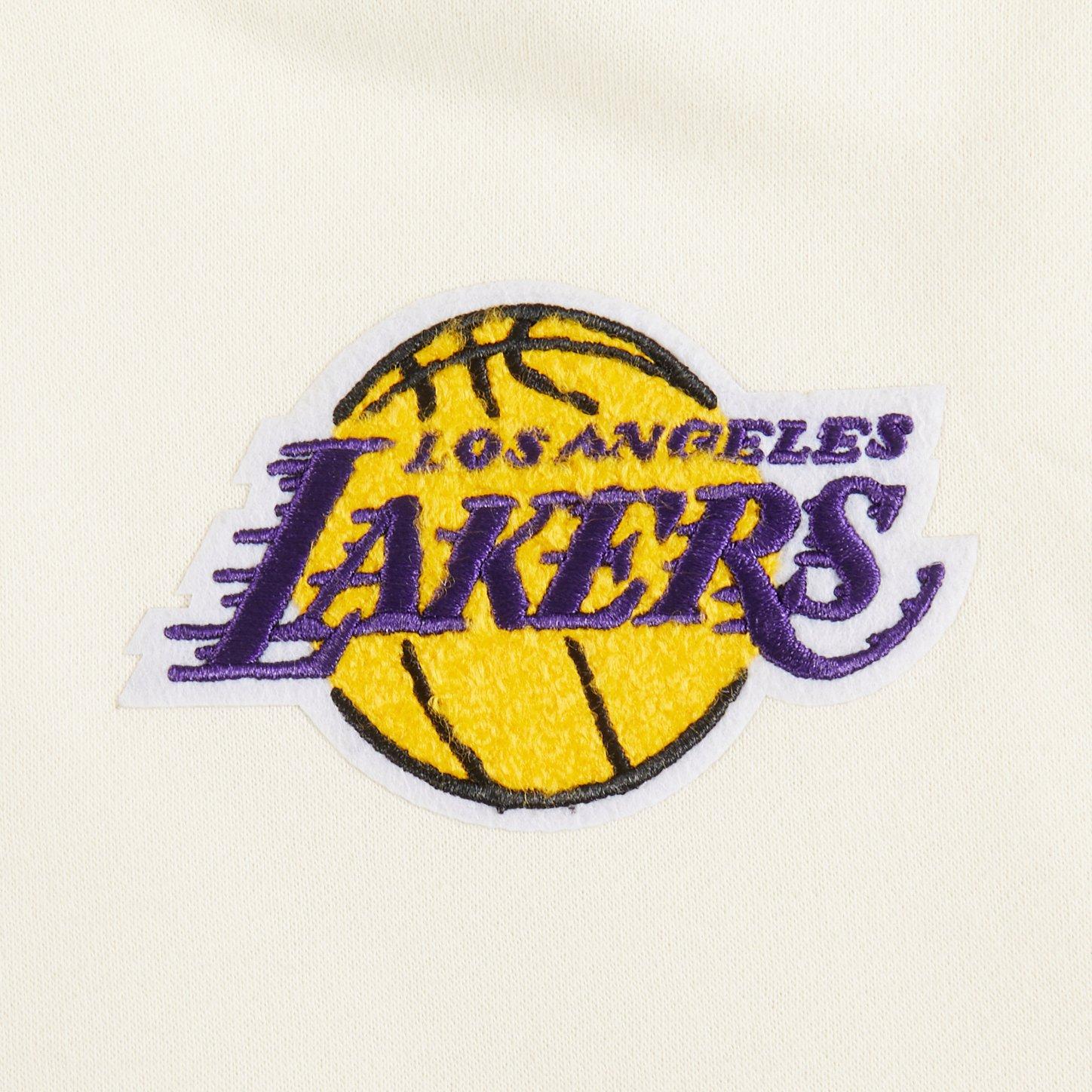 Pro Standard Little Girls' NBA LA Lakers Retro Classics Rib Fleece PO Hoodie -White/Purple - WHITE/PURPLE Thumbnail View 3