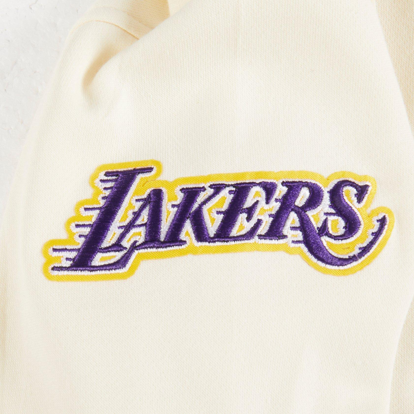 Pro Standard Little Girls' NBA LA Lakers Retro Classics Rib Fleece PO Hoodie -White/Purple - WHITE/PURPLE Thumbnail View 5