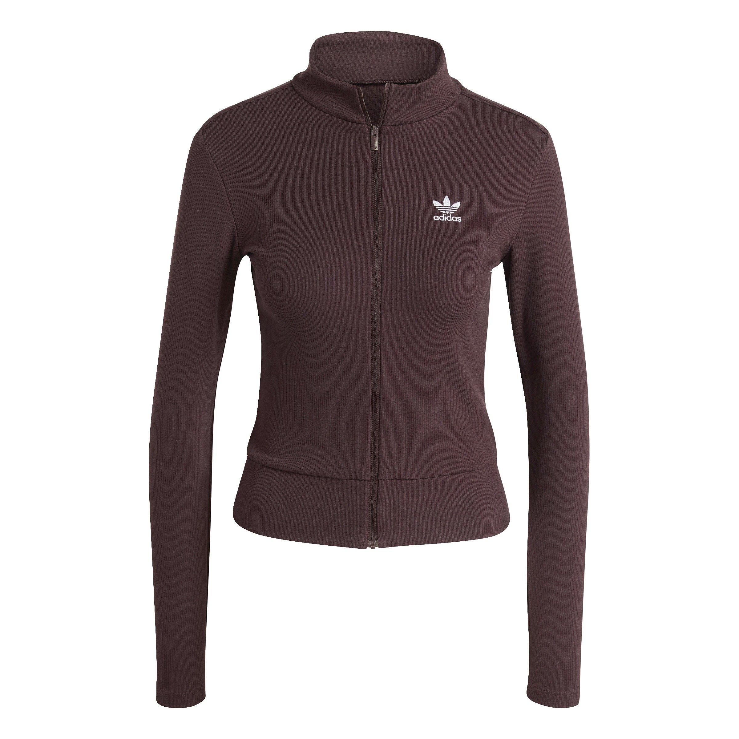 ★adidas originals★W ESSENTIAL RIB FULL ZIP TRACK TOP★ adidas Originals Women's Essentials Ribbed Full-Zip Track