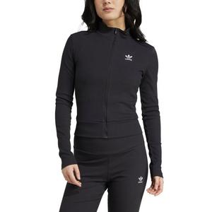 adidas Originals Women's Essentials Ribbed Full-Zip Track Top-Black
