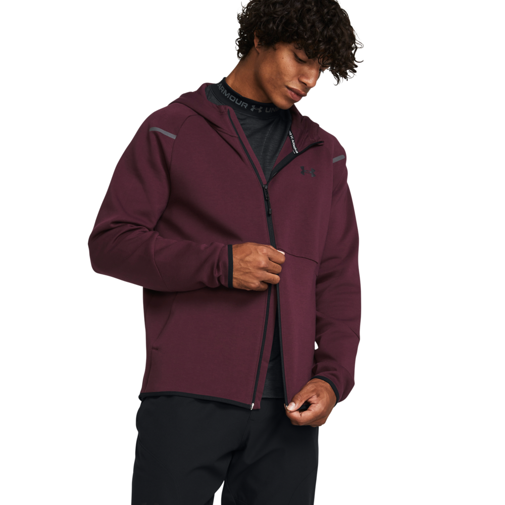 Under Armour Men's Unstoppable Full-Zip Jacket - MAROON/BLACK Thumbnail View 3
