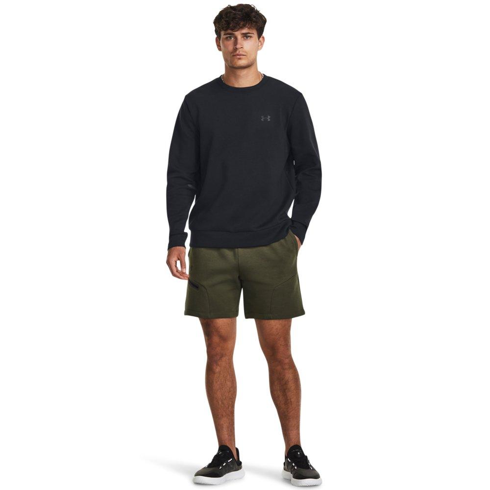 Under Armour Men's Unstoppable Fleece Crewneck - BLACK Thumbnail View 4