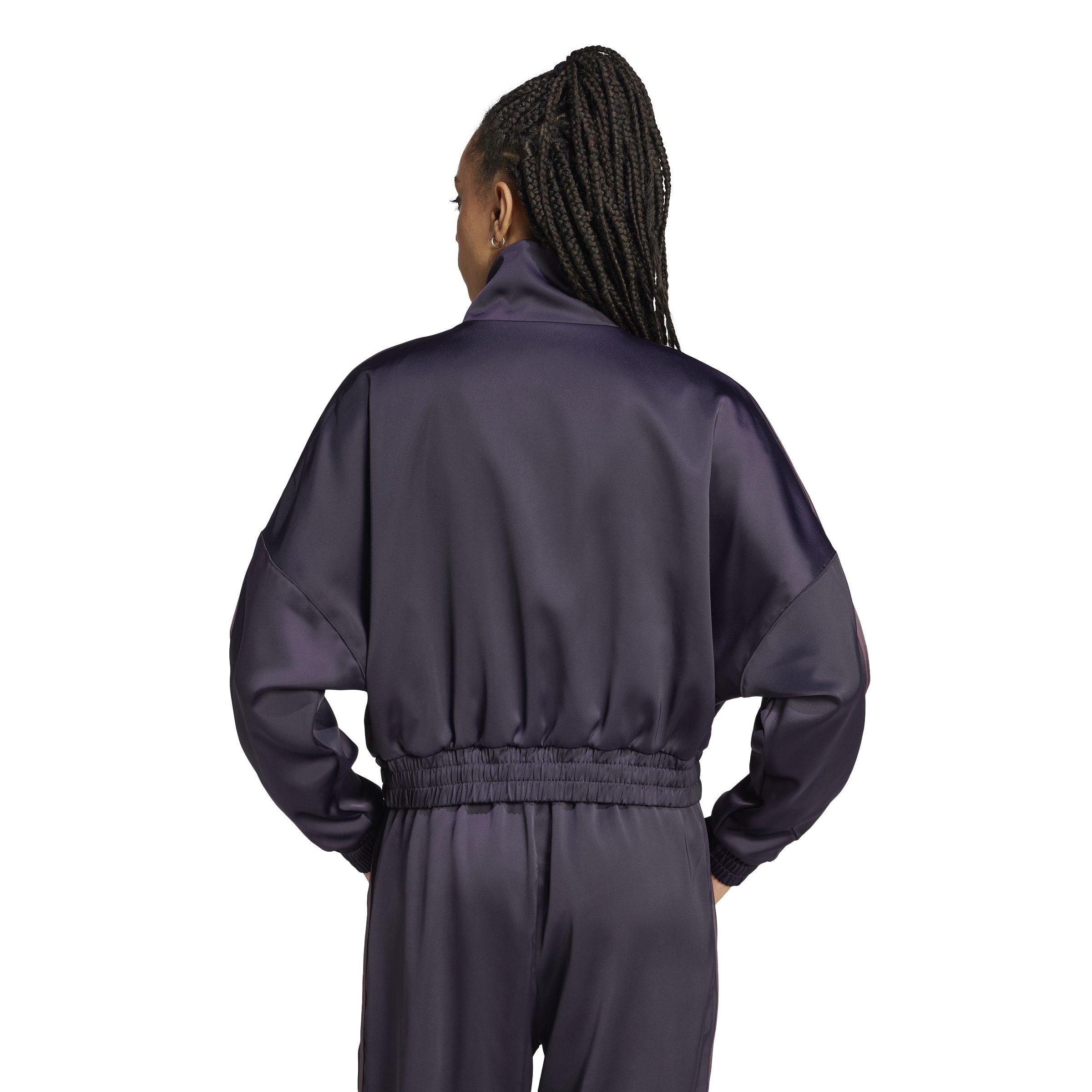 adidas Originals Women's Piping Loose Crop Track Top-Purple