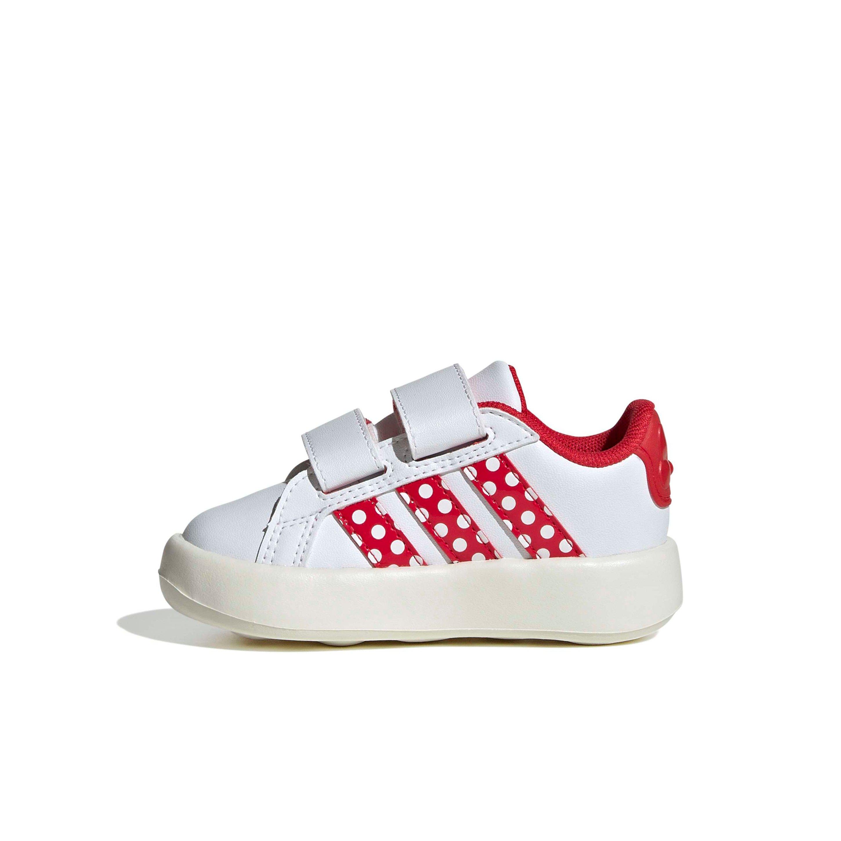 adidas Disney Minnie Mouse Grand Court "Ftwr White/Pure Ruby/Off White" Infant Girls' Shoe - WHITE/RUBY/OFF WHITE