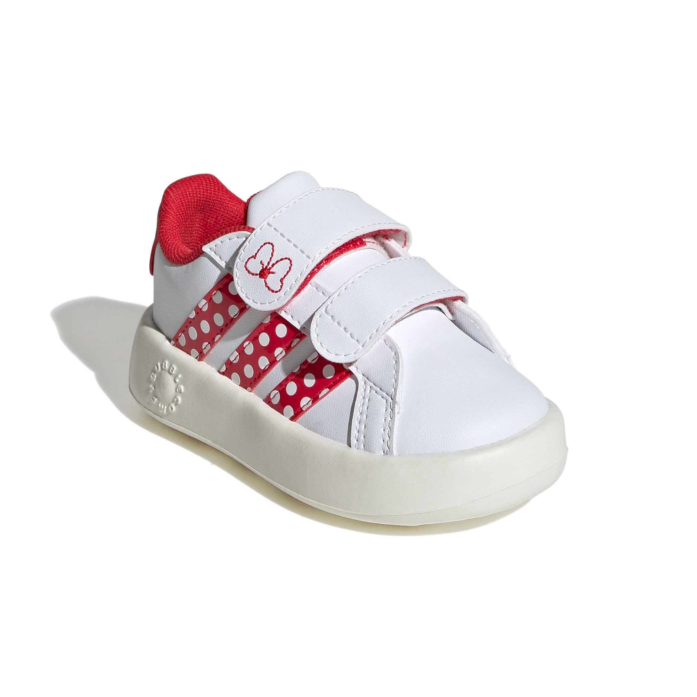 adidas Disney Minnie Mouse Grand Court "Ftwr White/Pure Ruby/Off White" Infant Girls' Shoe - WHITE/RUBY/OFF WHITE