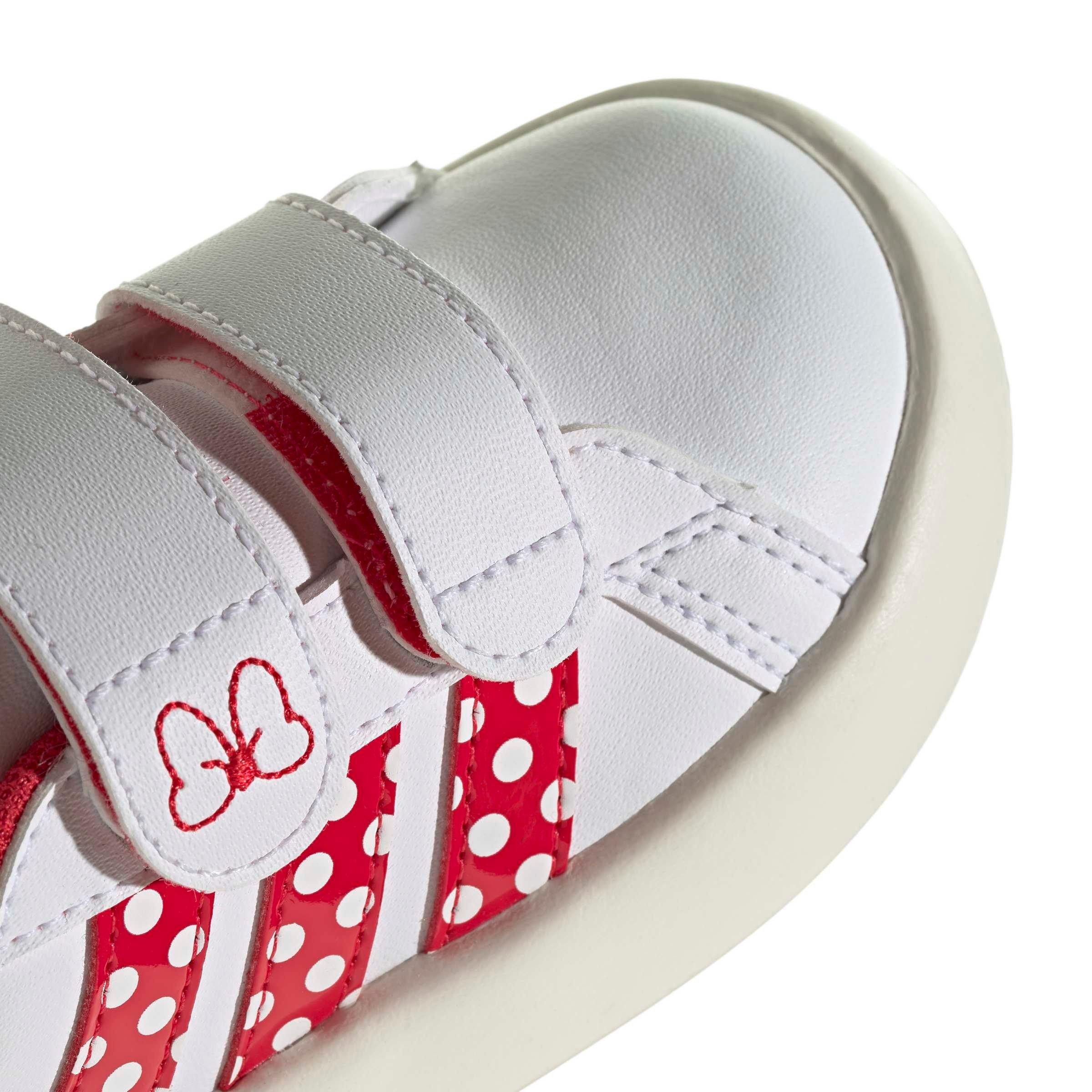 adidas Disney Minnie Mouse Grand Court "Ftwr White/Pure Ruby/Off White" Infant Girls' Shoe - WHITE/RUBY/OFF WHITE