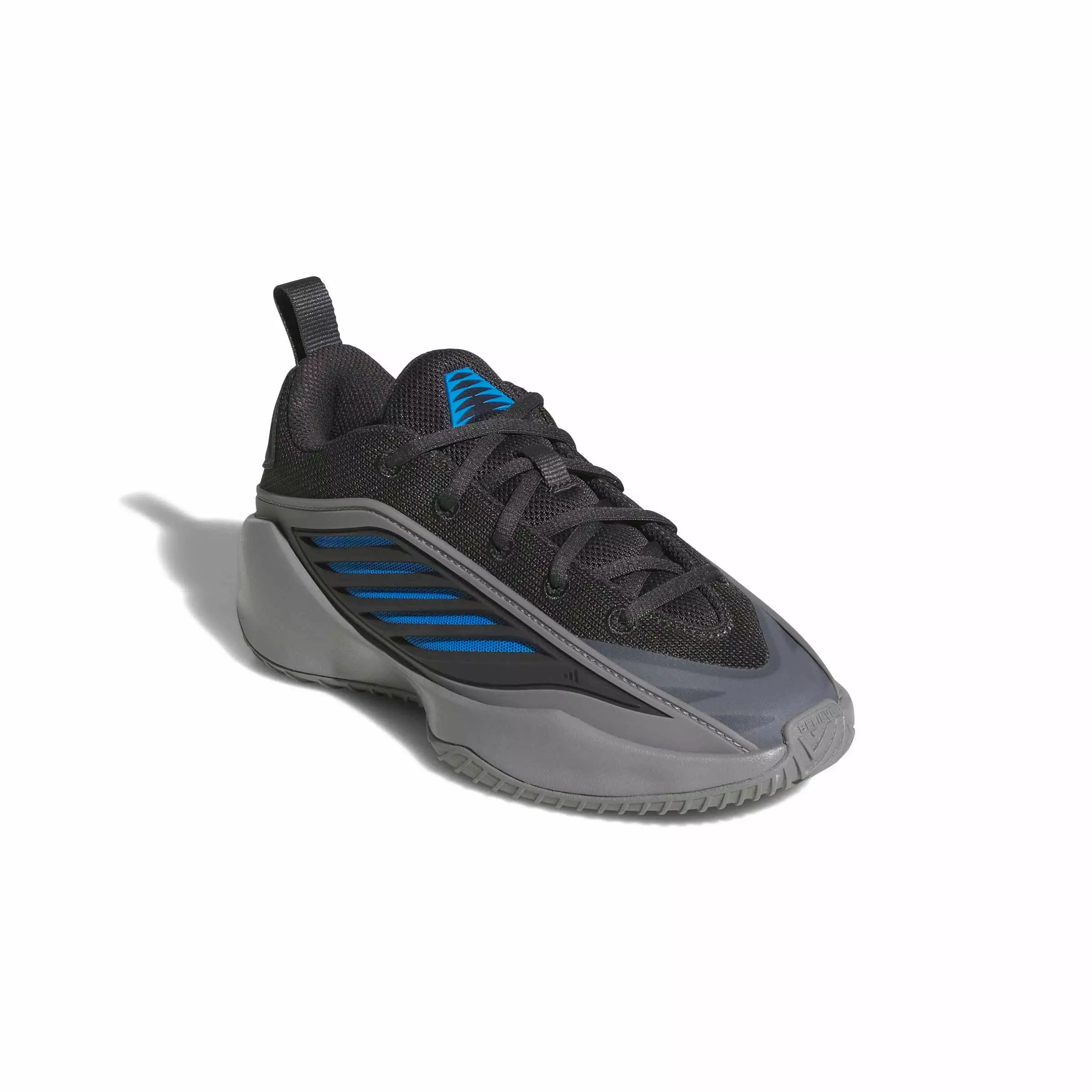 adidas Believe That 1 J "Grey Three/Carbon/Lucid Ray Blue" Grade School Boys' Basketball Shoe - GREY/CARBON/BLUE