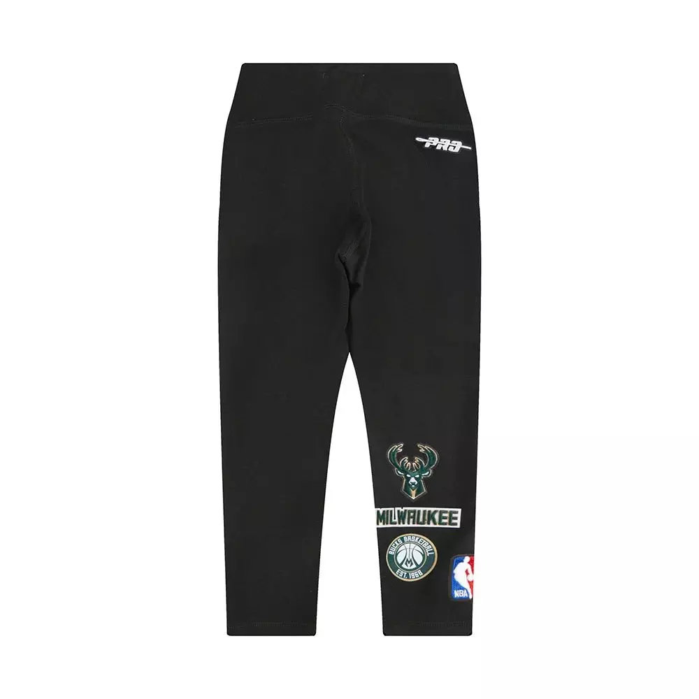 Pro Standard Toddler Girls' NBA Milwaukee Bucks Retro Classic Leggings -Black - BLACK