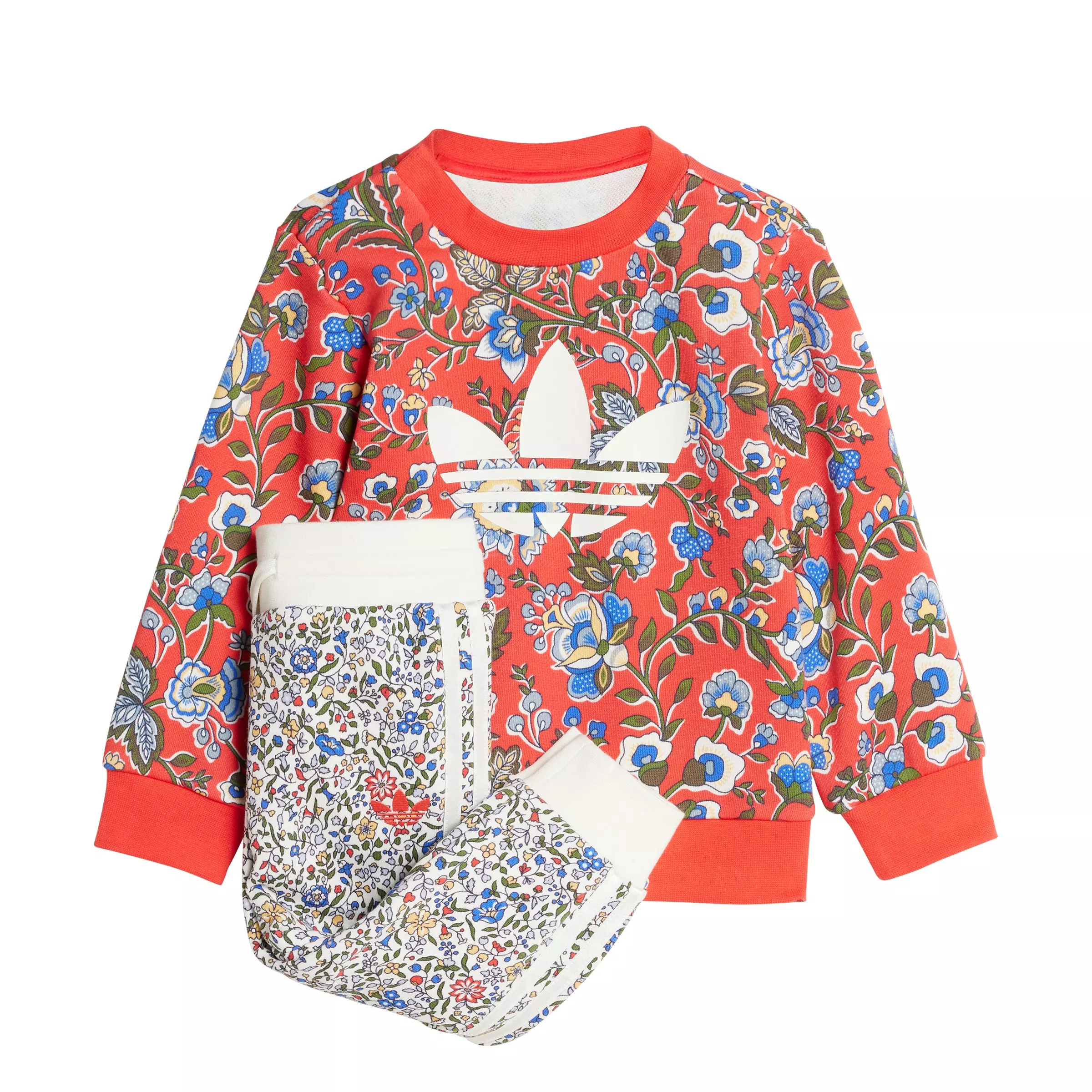 adidas Originals Toddler Kids' Originals x Liberty London Crew Set - Red/Multi - RED/MULTI