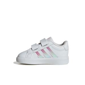 adidas Grand Court 3.0 "Ftwr White/Iridescent/Ftwr White" Infant Girls' Shoe - WHITE/IRIDESCENT/WHITE