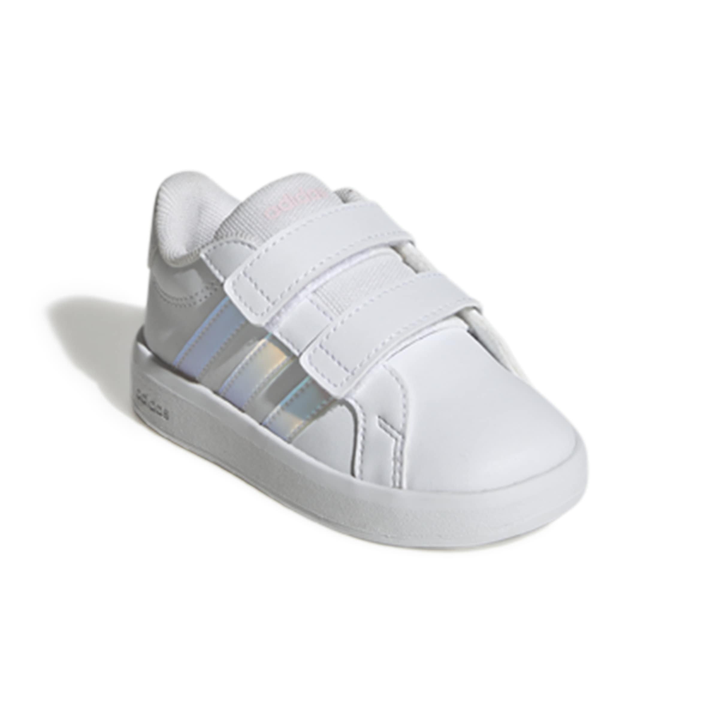 adidas Grand Court 3.0 "Ftwr White/Iridescent/Ftwr White" Infant Girls' Shoe - WHITE/IRIDESCENT/WHITE