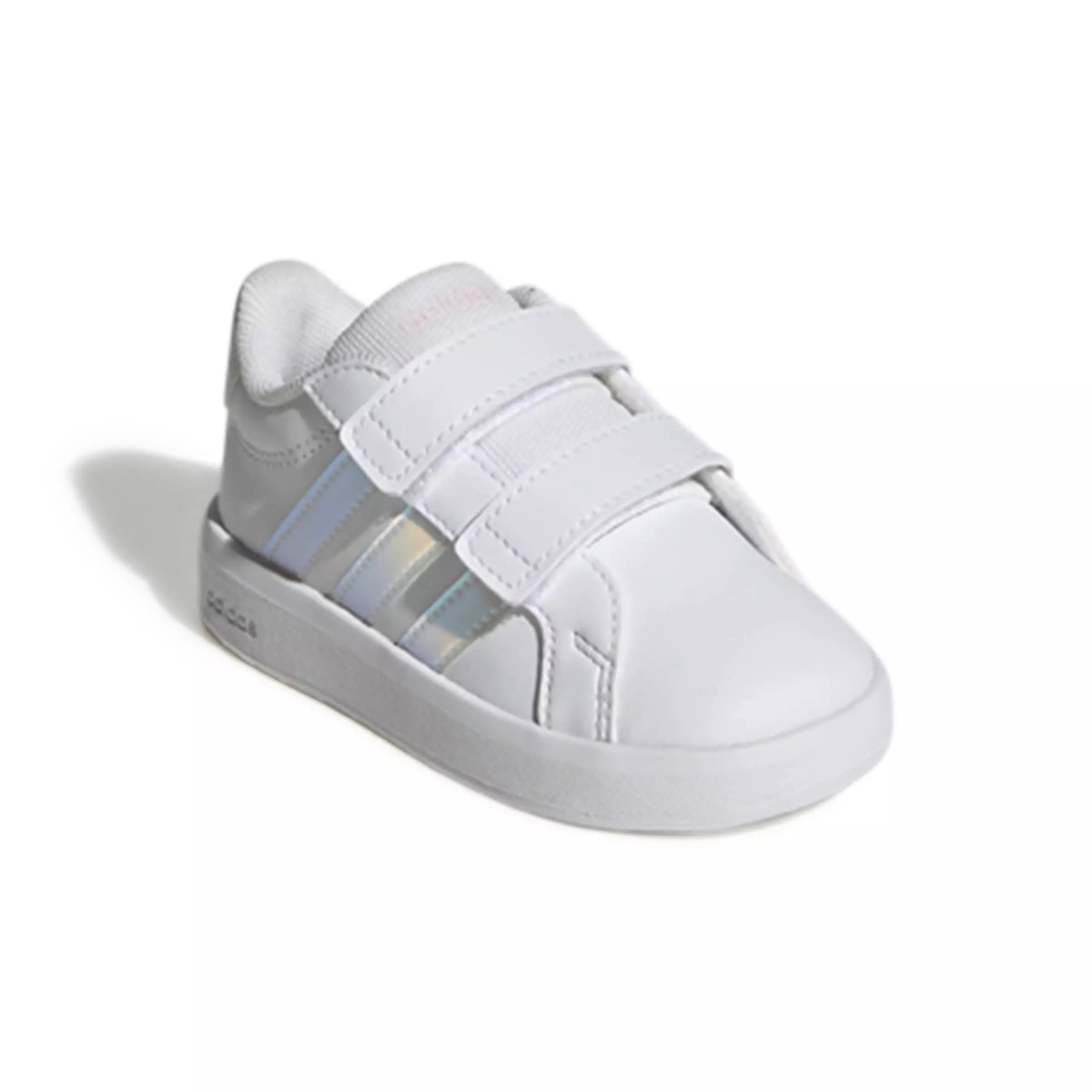 adidas Grand Court 3.0 "Ftwr White/Iridescent/Ftwr White" Infant Girls' Shoe - WHITE/IRIDESCENT/WHITE