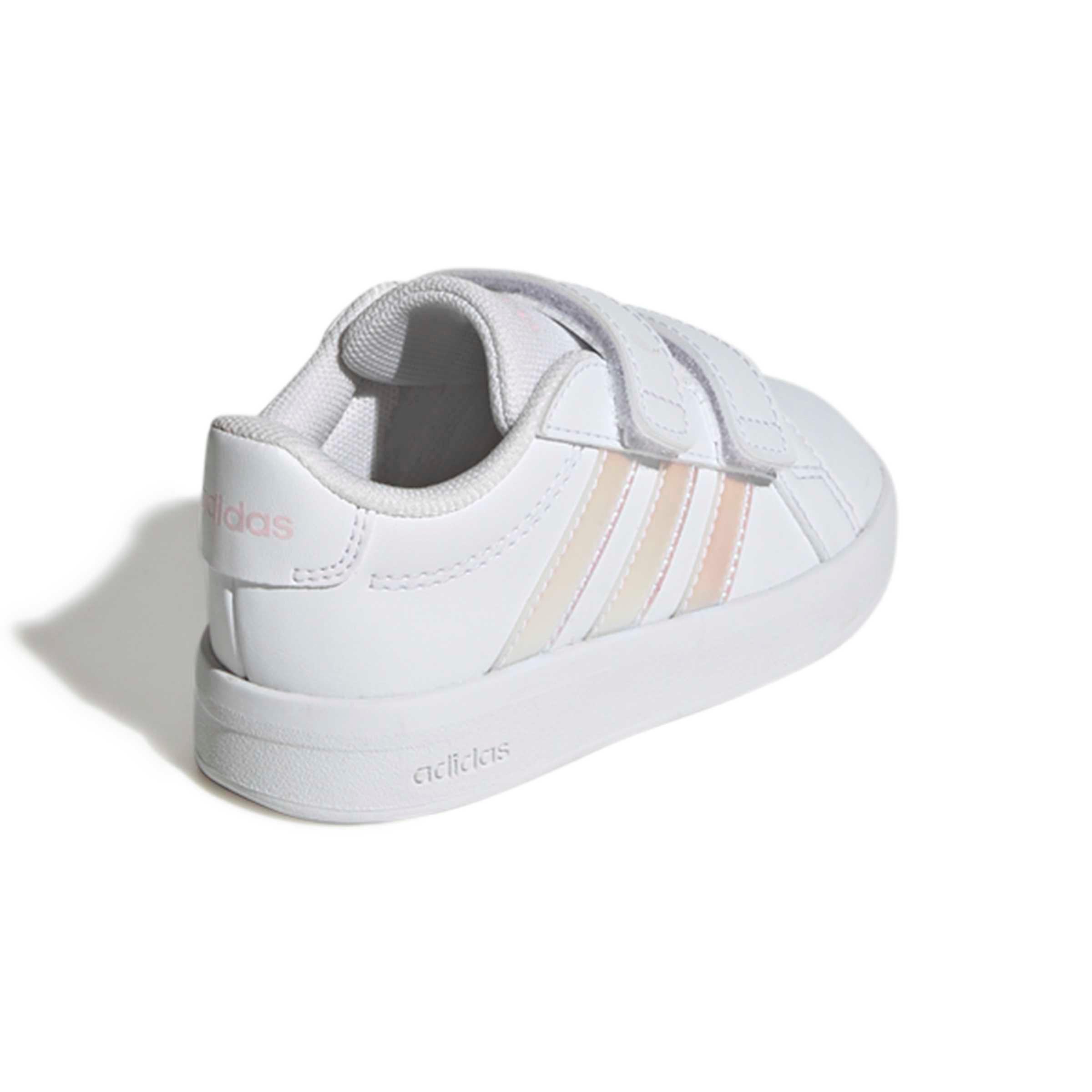 adidas Grand Court 3.0 "Ftwr White/Iridescent/Ftwr White" Infant Girls' Shoe - WHITE/IRIDESCENT/WHITE