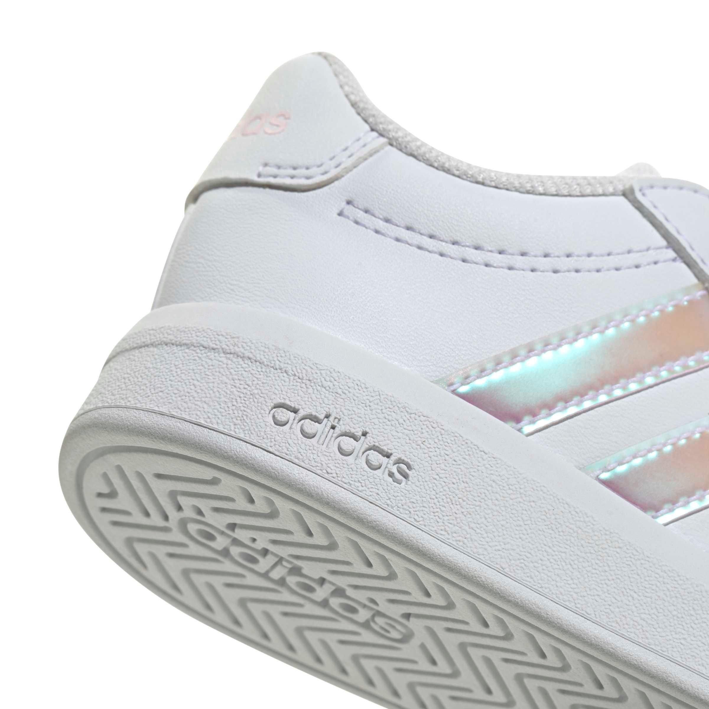 adidas Grand Court 3.0 "Ftwr White/Iridescent/Ftwr White" Infant Girls' Shoe - WHITE/IRIDESCENT/WHITE