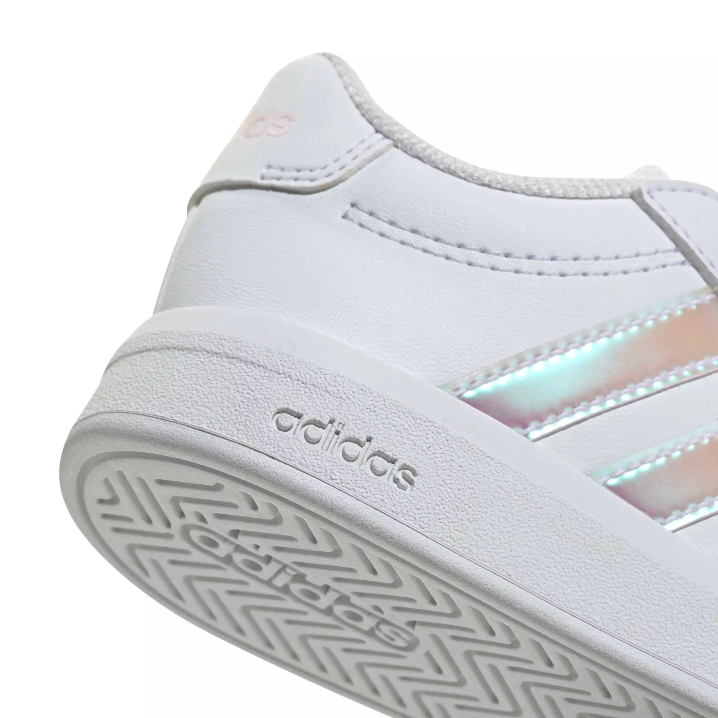 adidas Grand Court 3.0 "Ftwr White/Iridescent/Ftwr White" Infant Girls' Shoe - WHITE/IRIDESCENT/WHITE