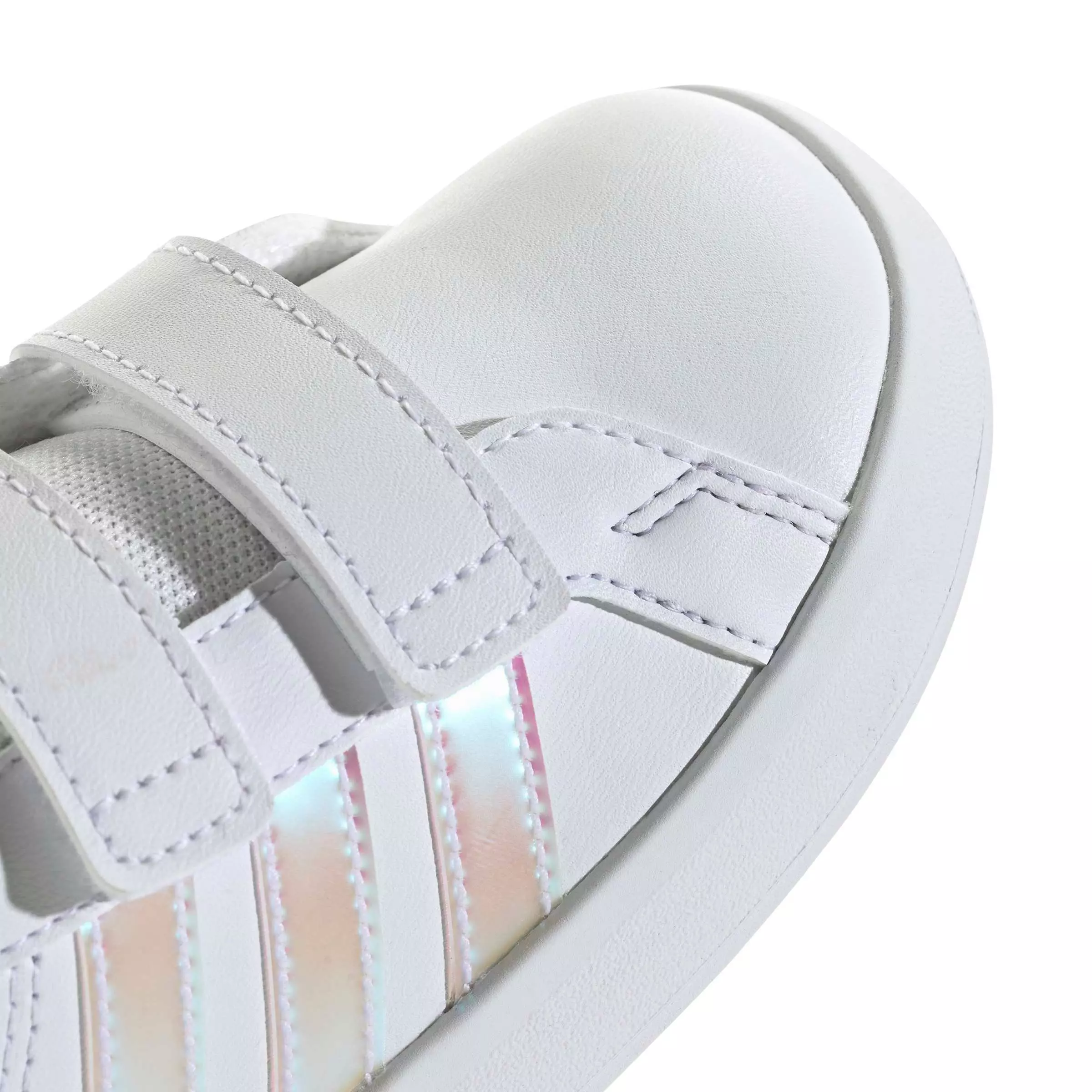 adidas Grand Court 3.0 "Ftwr White/Iridescent/Ftwr White" Infant Girls' Shoe - WHITE/IRIDESCENT/WHITE
