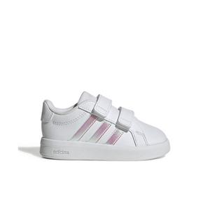 adidas Grand Court 3.0 "Ftwr White/Iridescent/Ftwr White" Infant Girls' Shoe - WHITE/IRIDESCENT/WHITE