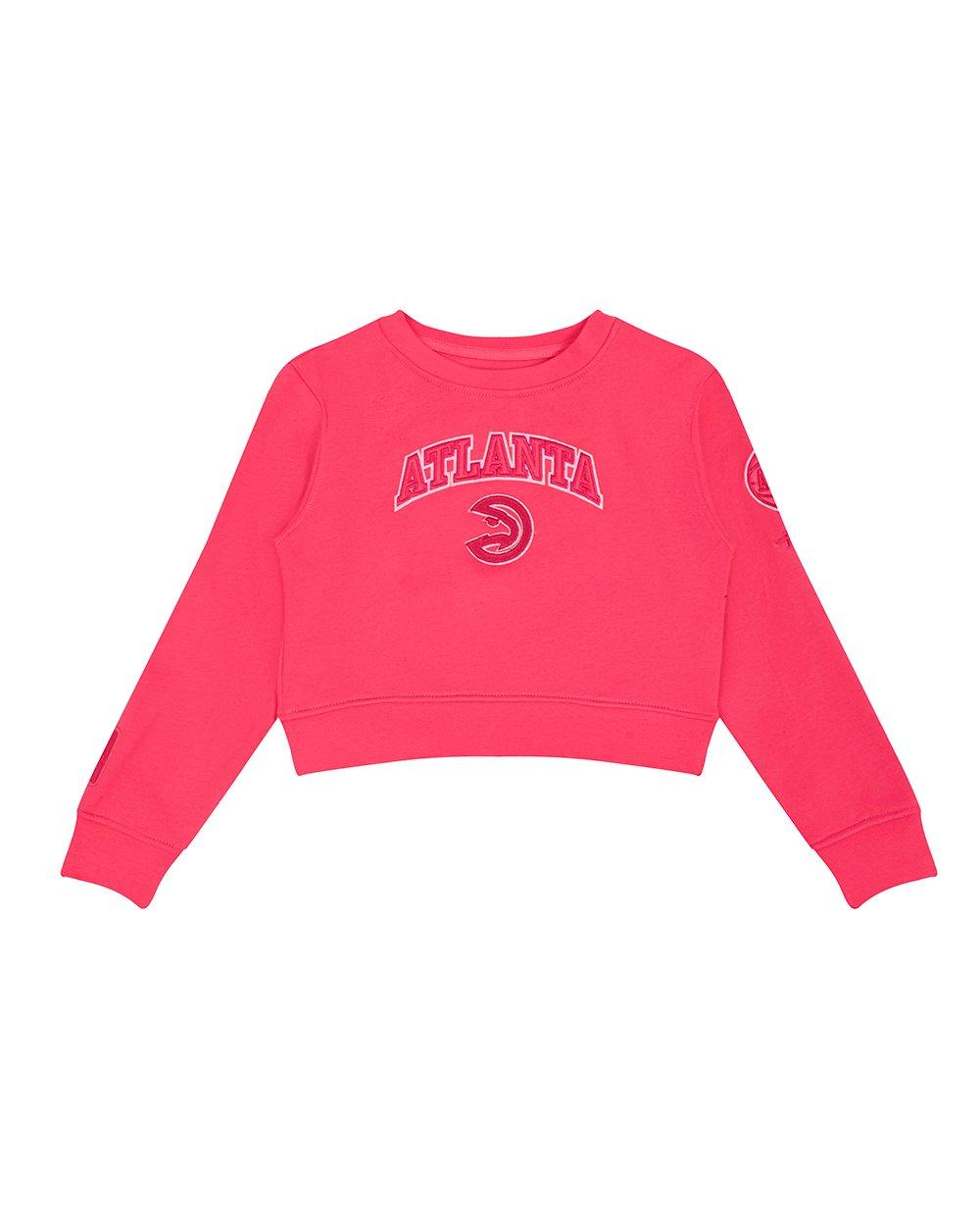 Pro Standard Toddler Girls' NBA Atlanta Hawks Triple Pink Fleece Crewneck Sweatshirt -Pink - PINK Thumbnail View 1