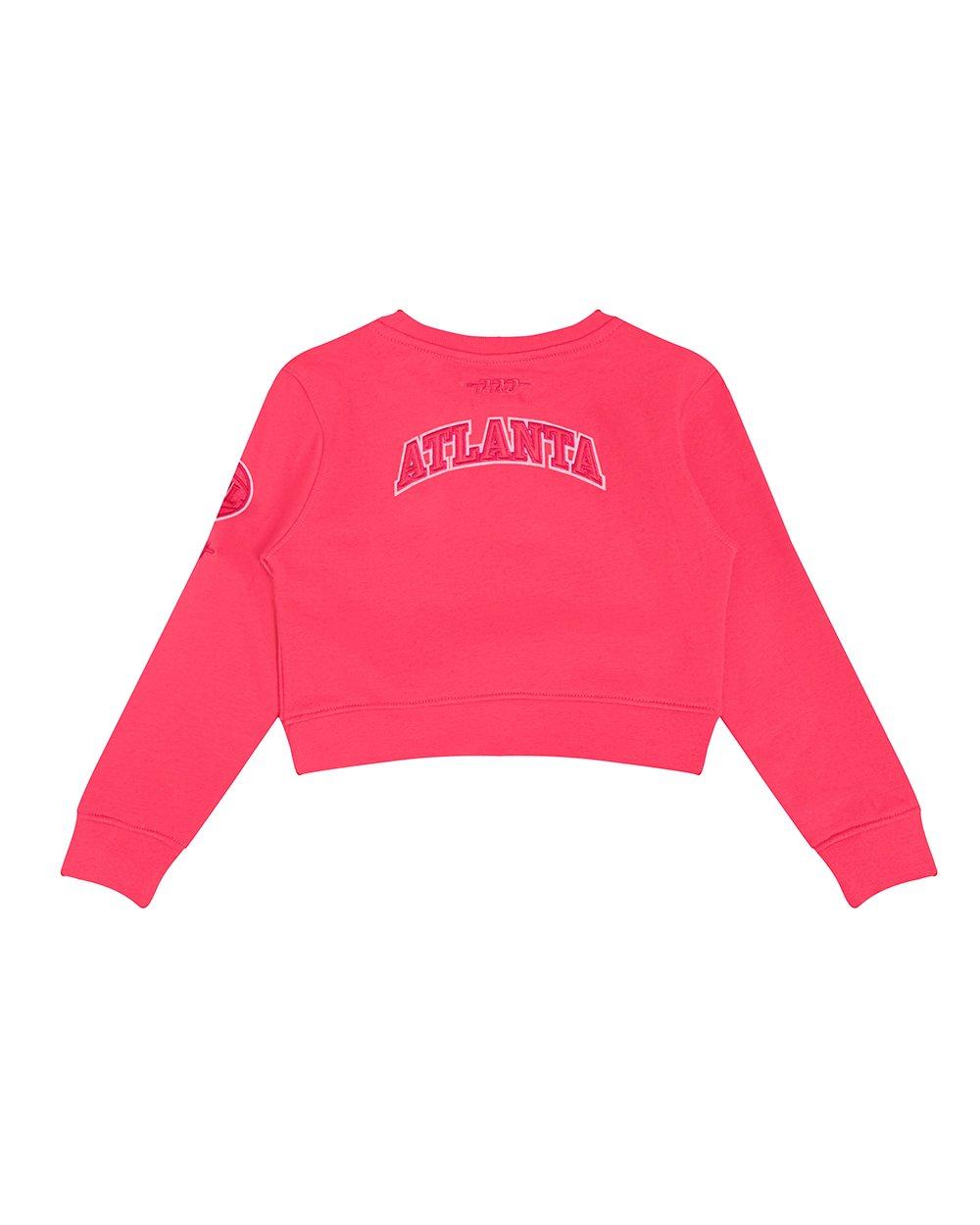 Pro Standard Toddler Girls' NBA Atlanta Hawks Triple Pink Fleece Crewneck Sweatshirt - Pink - PINK Thumbnail View 2