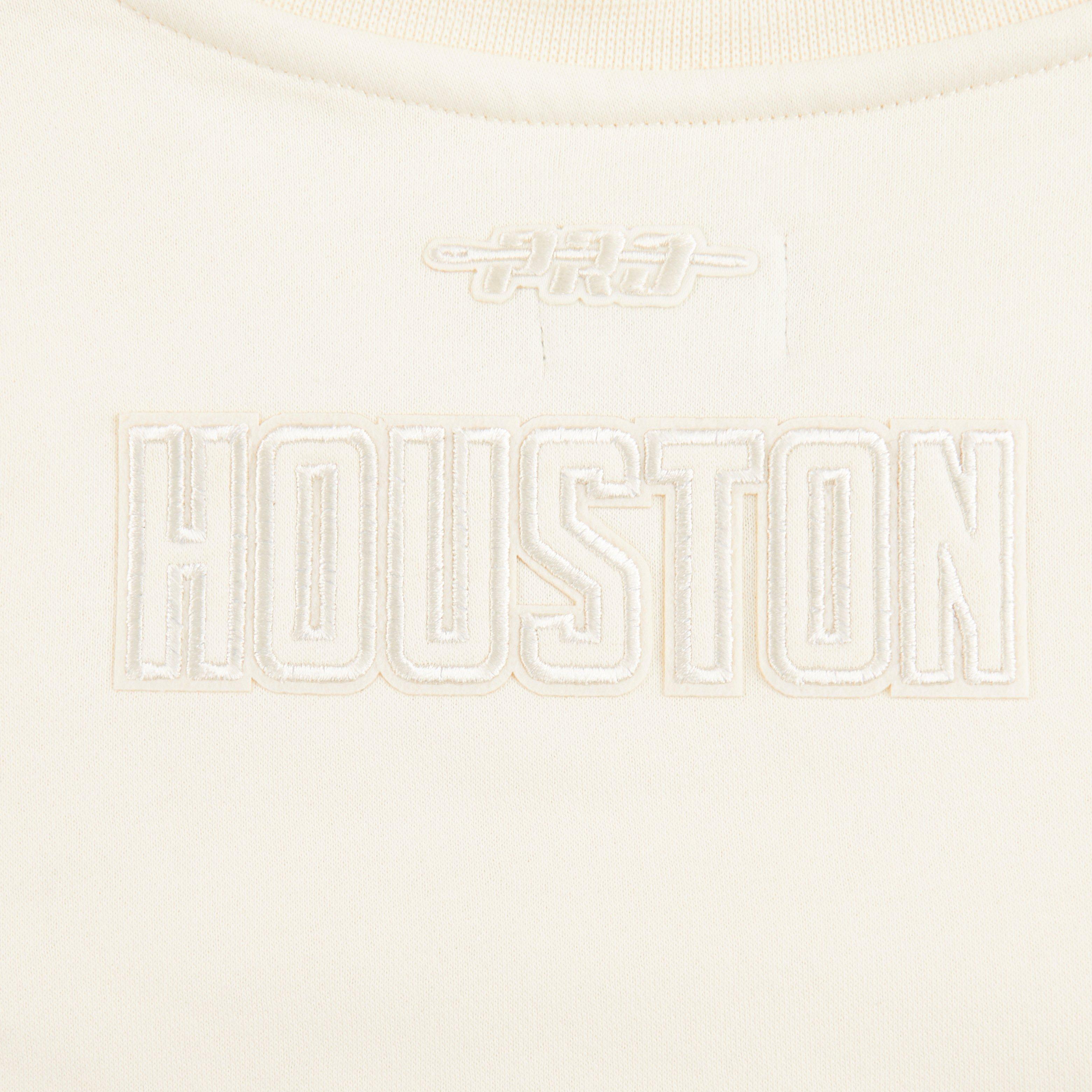 Pro Standard Toddler Girls' NBA Houston Rockets Neutral Fleece Crewneck Sweatshirt - Cream - CREAM Thumbnail View 5