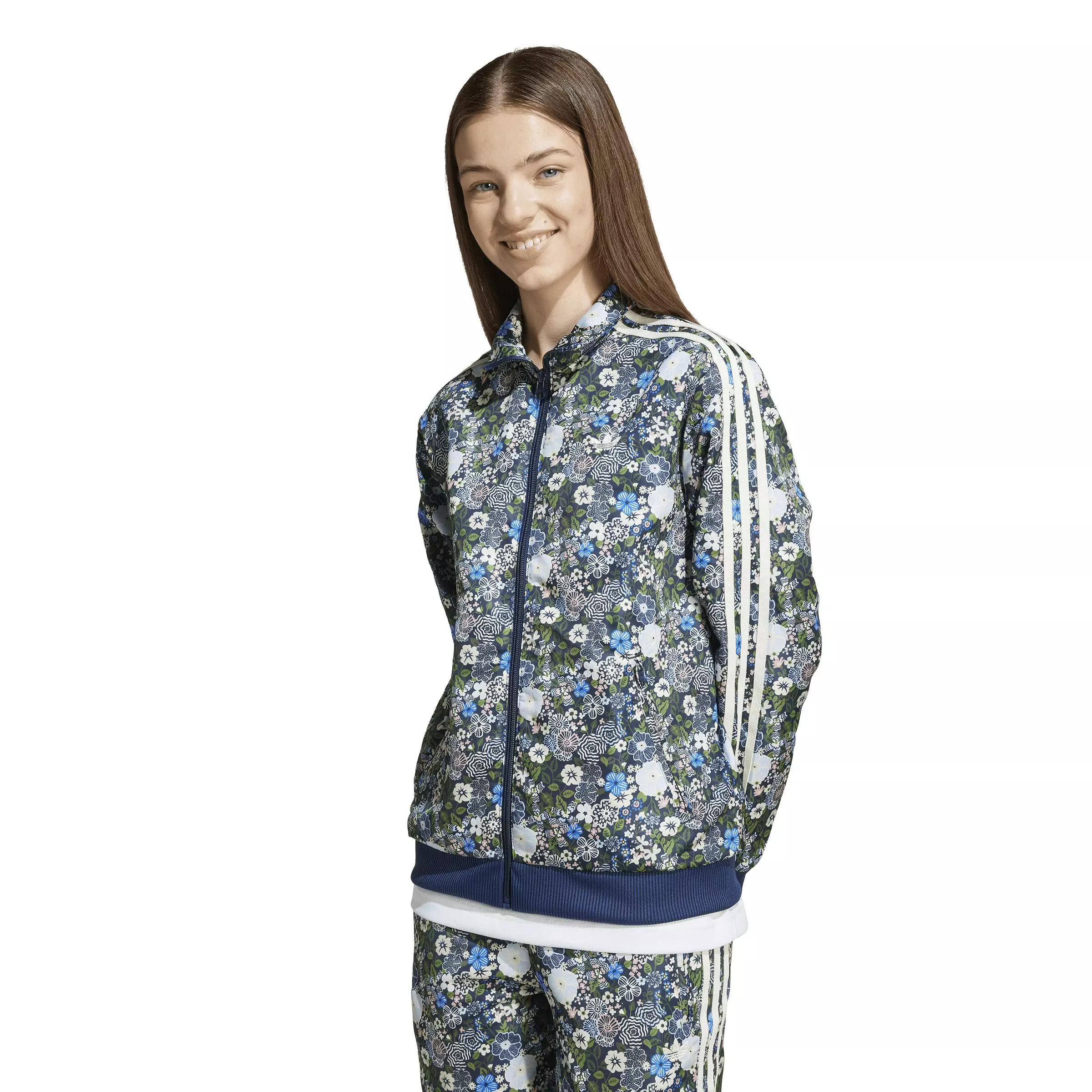adidas Originals Big Kids' Originals x Liberty London Firebird Track Jacket - Blue - BLUE