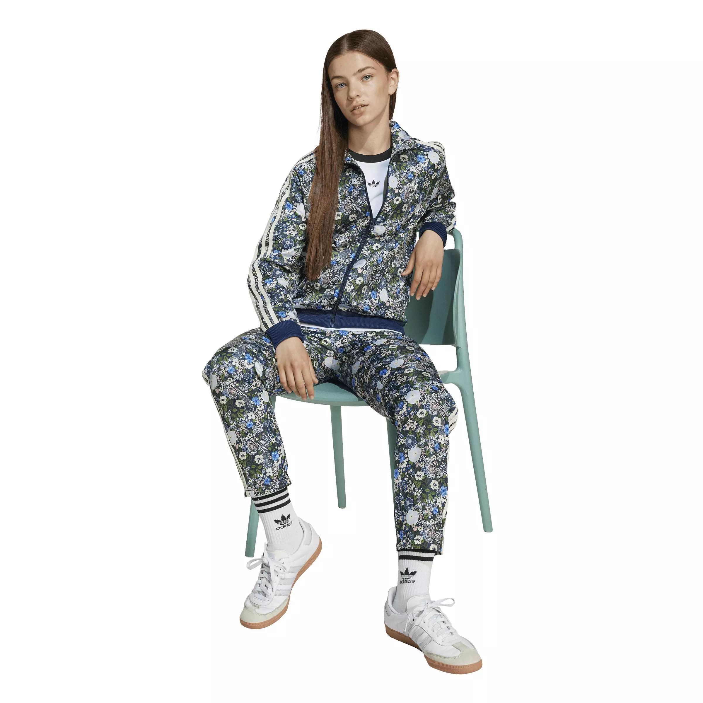 adidas Originals Big Kids' Originals x Liberty London Firebird Track Jacket - Blue - BLUE