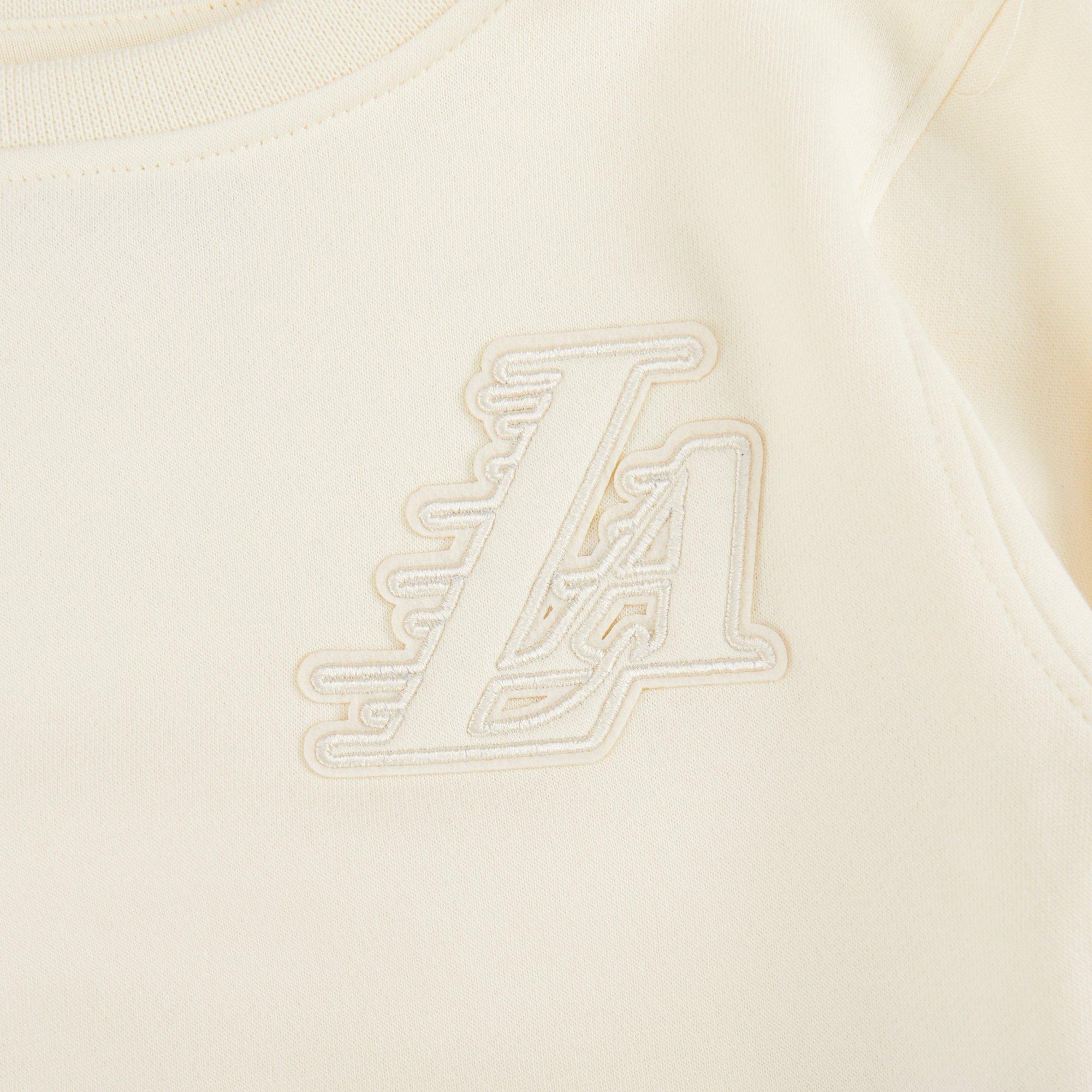 Pro Standard Toddler Girls' NBA Los Angeles Lakers Neutral Fleece Sweatshirt - Cream - CREAM Thumbnail View 4