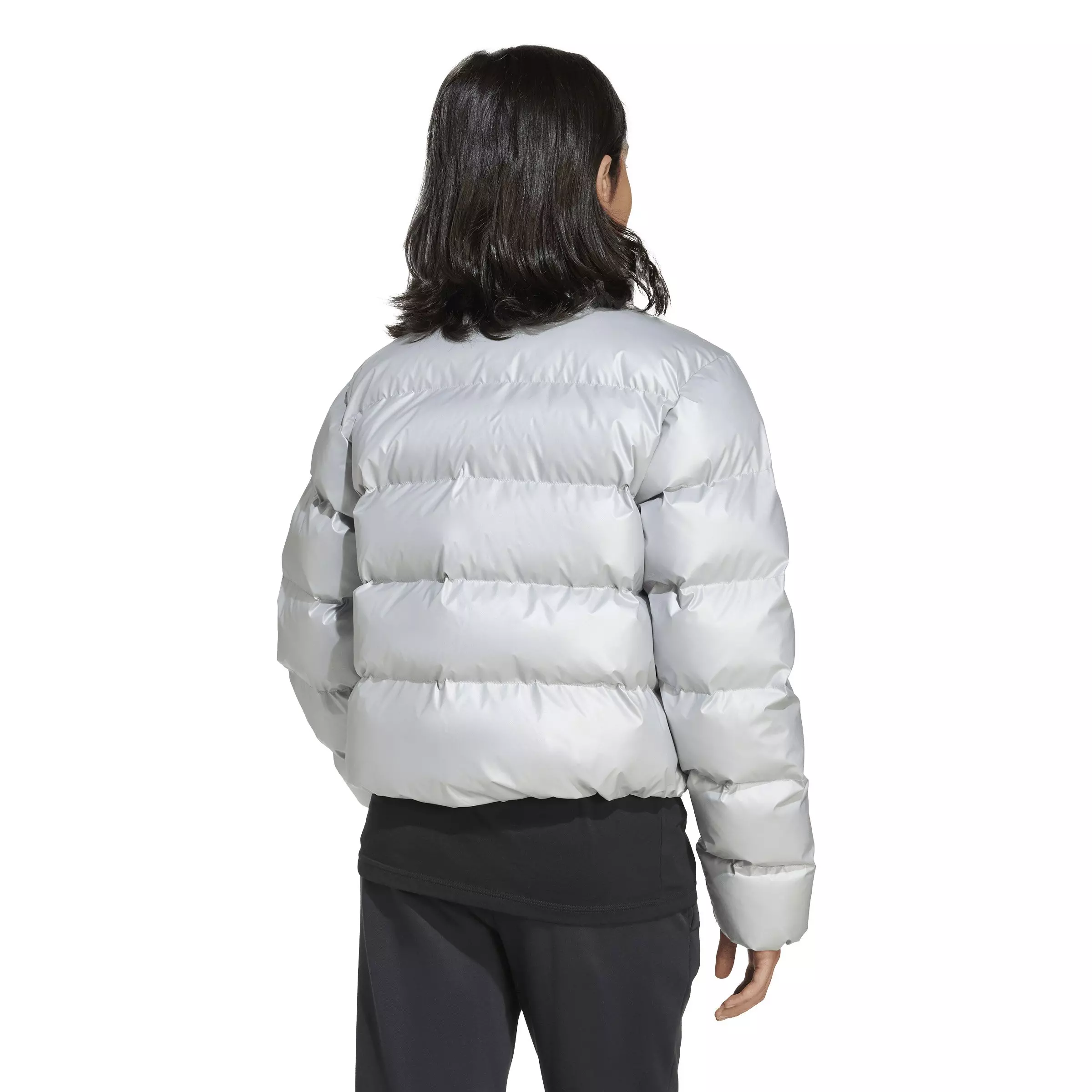 adidas Big Kids' Synthetic Down Glam Jacket - Silver - SILVER